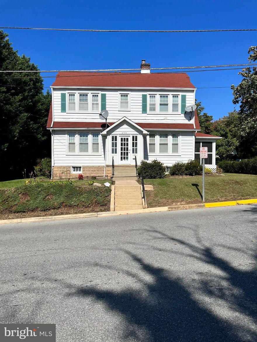 Location, location, location!! Lovely Large corner lot home is a great family home.  Located in Hollywood on the Hill and just off route 1/Baltimore Avenue, this home boast spacious rooms throughout the home.  Table space kitchen, formal living and dining rooms.  Private entrance way, screened in porch, adorable yard with rear off street parking.  Convenient to shopping, schools, entertainment and more!