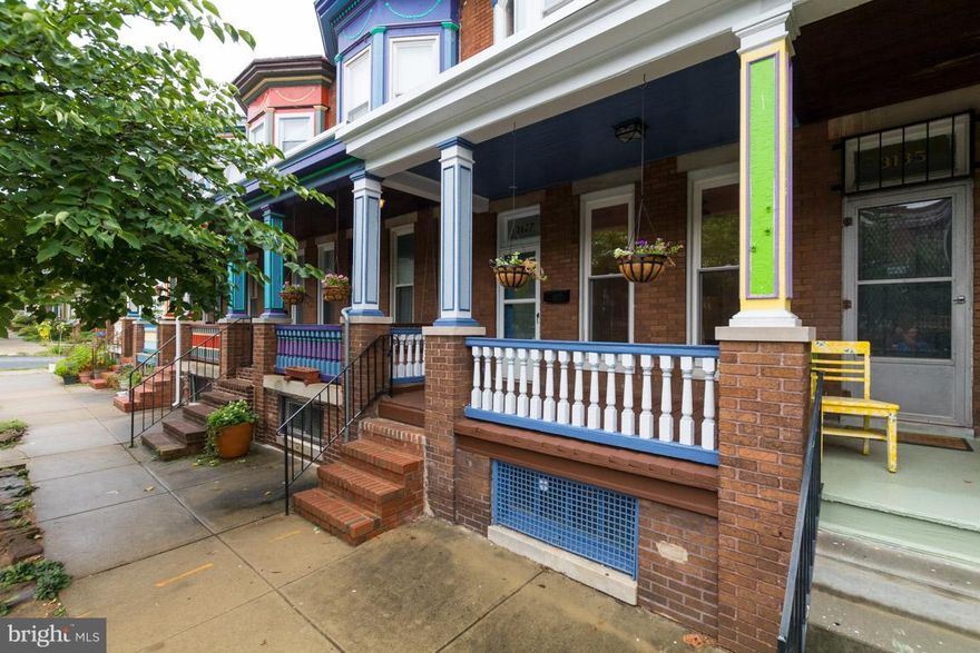 Live on one of Baltimore's most colorful streets! The Painted Ladies of Abell's tree lined street are surrounded by the amenities of Charles Village and Waverly.  3 bedrooms, 1.5 baths, original hardwood throughout. Well designed kitchen with custom cabinetry, deck and yard out back, and a large open basement that could be finished for more space. Well maintained and updated. Take a look!