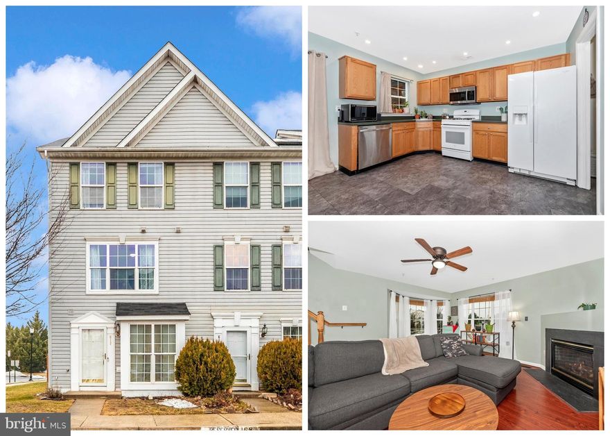 Spacious three-level end-unit townhome with 3 bedrooms, 2 full baths, and 1 half bath. The main level showcases an open living room and a large eat-in kitchen that flows naturally for both quiet evenings and casual get-togethers. The second level offers a cozy family room, one bedroom, a full bath, and conveniently located washer and dryer. The third level features a private primary suite with a large full bath, along with an additional bedroom. A fully fenced backyard with storage shed and two assigned parking spaces complete the home.  The roof is scheduled to be replaced.   Conveniently located close to commuter routes, shopping, dining, and downtown Frederick.
