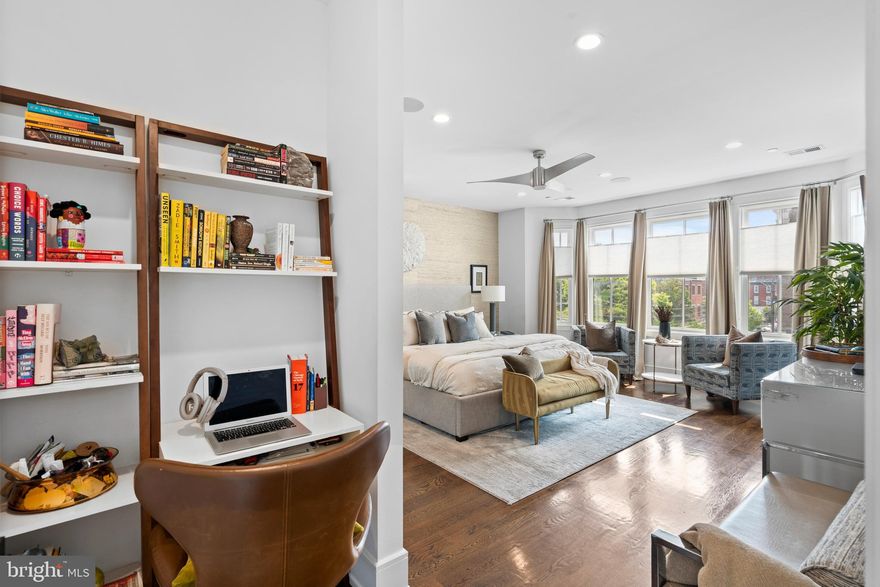 Welcome to the perfect city home, where exceptional design meets luxury in every corner.  Tax abatement approved. Still many years remaining on 10-year Tax abatement.
This pristine,  residence offers modern vibrant city living at its finest, with four spacious bedrooms, 2 CAR GARAGE PARKING, 25 foot wide, and the added benefit of many remaining years on the tax abatement. From the grand black-and-white marble entrance, you’re greeted with sophistication and style, complemented by access to a two car garage and great built in storage for both functionality and convenience and super rare to find in the city. The basement is fully finished, has great storage, has a full bathroom, high ceilings and could be used as an office, play room, gym, extra living space or the 4th bedroom. The second floor opens up into an expansive open-concept living and dining area, designed to enhance both comfort and elegance. Enjoy the outdoors year-round on your private deck right off of the kitchen which makes hosting that mush easier. The chef’s kitchen is a showstopper, featuring quartz countertops, a breakfast bar, and Bertazzoni Italia appliances including range, vent hood, dishwasher, and refrigerator creating a perfect space for every night dinners and amazing events / holidays with family and friends . A cozy fireplace and a beautiful bay window with eastern exposure flood the space with natural light. The next level has the primary suite and offers a generous, extra-wide space, including a separate seating area by the bay window. A dedicated office area and a luxurious all-white marble bath with double sinks, a stunning shower, heated floors and a deep soaking tub add to the suite’s allure. The top floor features two well-sized bedrooms and two beautifully tiled full baths, while the additional rooftop deck provides the perfect spot to unwind and enjoy a sunset. Nestled in the vibrant heart of the Art Museum and Spring Garden neighborhoods, this home is ideally located near scenic Kelly Drive, Whole Foods Market, and offers easy access to top institutions like the University of Pennsylvania, CHOP, and Temple Hospital. Combining modern luxury with unbeatable convenience. Schedule your showing today.