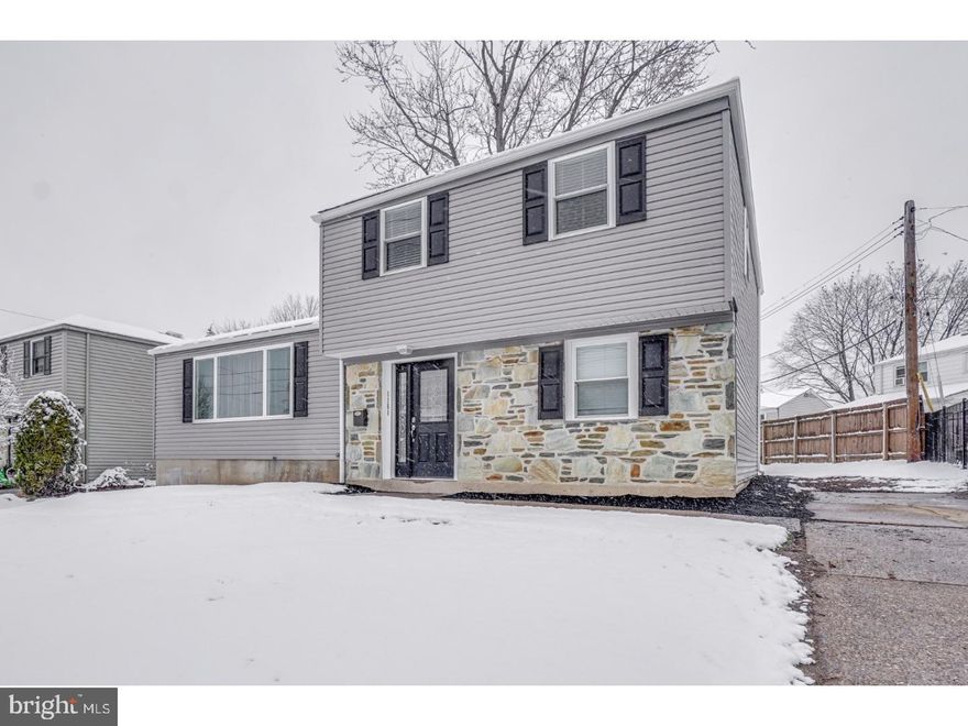 This 4 bedroom, 2 1/2 bath totally renovated split-level home is move in ready. The main level features a stunning tiled foyer with double closets and newly remodeled powder room. Then it begins, just two steps up and you enter the large living room with gorgeous hardwood floors that lead you directly into this spectacular kitchen. The kitchen features white dovetail custom made self-closing cabinets, the granite counter tops look great against the travertine back splash. The kitchen also has Samsung stainless steel appliances. Off the kitchen on the main level there is a family room which leads directly outside to a new composite deck (8 X 34) that overlooks this tremendous fenced in back yard. The upper level features a master bedroom with wall to wall carpet, closet and private bath with custom titled shower stall, new sink, vanity, tiled floor and modern light fixture with mirror; two other good sized bedrooms with wall to wall carpets. The upper level also has a custom titled bath with tube, new sink and vanity. The lower level has finished basement which could be another family room or rec room. The basement has a laundry/utility room and extra storage spaces. This house has new roof, siding, windows, central air, deck, landscaping, floors, installation, drywall, fresh paint, etc., There was no stone left unturned. This home is in walking distance to the local church, synagogues, swim clubs, shops and public transportation.