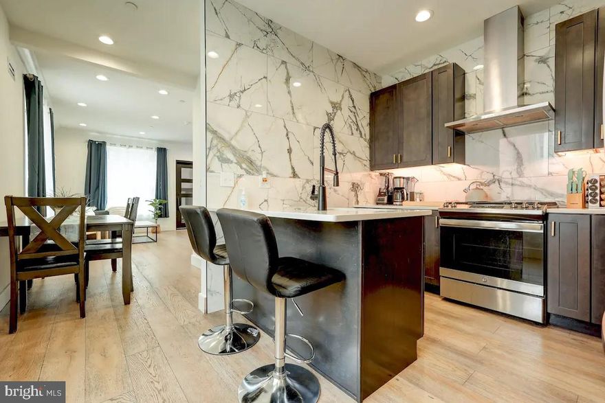 Great corner property, this property is in Brewerytown and has many upgraded amenities. Since its the corner there are may windows which provide plenty of natural light. Spectacular modern kitchen with GD, marble counters and a island kitchen with seating. Second floor has two large bedrooms and 1 full bath. The primary bedroom suite features soaking tub, floating vanity, walk-in shower and walk-in closet. Roof deck with city and bridge views. The basement is fully finished with fourth bedroom and full bath.