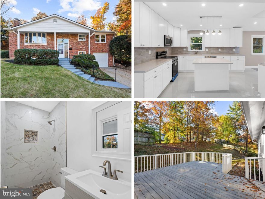 A tastefully Top-to-Bottom updated split foyer with an attached garage in a desirable neighborhood of Riverside Terrace on a quiet cul de sac is ready for its new owners. 
Unlike similar models in the area, this house has an addition in the back and it can be used as a breakfast room with direct access to the newly painted spacious deck. 
Many large windows including the bay windows in the front and back of the home and also transom windows in the entrance pour an abundance of natural light inside to create a truly relaxing environment in the center of this home. 
The house boasts 5 bedrooms, 3 full bathrooms, a gourmet kitchen with an island, a dining and breakfast area, living room with fireplace, and deck.
Plenty of storage spaces are available and many recent updates make this house stand out. With newer roof replaced in 2017, recent updates in 2022 include a gorgeous kitchen with a center island, quartz countertops, glass backsplashes, 36 in professional-grade gas range and hood, all 3 bathrooms with a walk-in shower, windows, garage door with remote controls, modern light fixtures, recessed lighting, luxury vinyl floors on both level.
The entire house is freshly painted with neutral color gray to accommodate with modern interior decor. 

Located just a short drive from Route 1 and George Washington Memorial pkwy, easy commute to Fort Belvoir, Old Town Alexandria, Chrystal City and Washington DC. With many shopping and dining options and ongoing residential and retail development nearby, this home can offer so much more than a beautiful home in tranquil setting! Welcome HOME!