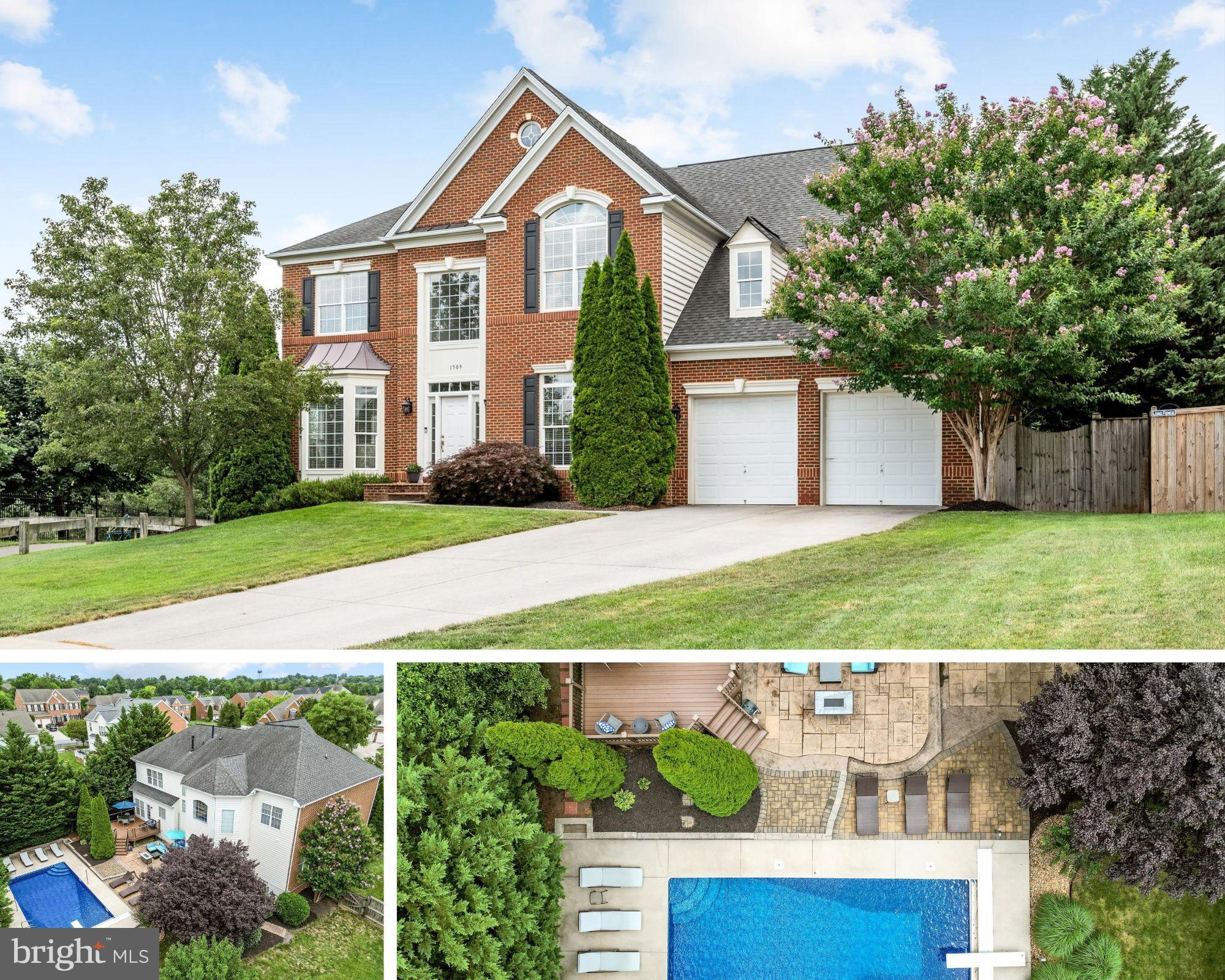 Perched on the edge of the walking trail with fall views of the lake, and host to a private oasis in the back yard, you'll find 1509 Stone House Court, one of the largest homes in Morlyn Hills. The current owners added the pool, extensive hardscaping, retainer walls, privacy fence, and a composite deck with angled stairs to the pool area. Marble floors welcome you to a light filled foyer that offers an impressive, open staircase and leads into the 2 story family room. This freshly painted home is in a neutral color palette. The living room has a bump out bay window, as well as two additional windows to brighten up the house. French doors open to the office, which is tucked away at the rear of the house. Check out the photos of the powder room! Dreamy. The Dining room hosts a large table and has a Butler's Pantry perfect for storage and entertaining. The kitchen is set up for serious cooking with double wall ovens, a gas cooktop, built in microwave and bookshelves perfect for your prized cookbooks! There's a large table space overlooking the rear yard. Make sure you add extra time for your tour so that you can check out the pool and privacy in the rear yard! There's room to let the dogs run or kick a ball and yet there's extensive hardscaping poolside. The landscaping is just beautiful. The pool comes with a built in auto cover with an inside pool track which can be closed daily or on demand. Retreat from the world each day in the impressive primary suite. The fireplace has built-ins surrounding it and there's a wet bar so you don't have to leave the room if you don't want to! Step into the primary bath, with 2 separate vanities, a jetted tub and a large shower. Check out the custom tile work in the photos! Bedroom 2&3 share a Jack & Jill bath and Bedroom 4 has it's own, private bathroom. The basement is expansive, with a large great room with character. You'll find another room with built ins and recessed lighting, and then a room that was previously used as a rec room! Walk straight up to the rear yard from the basement! Speaking of the rear yard...You'll find seasonal views vary from complete privacy to a view of the neighbors' lake!