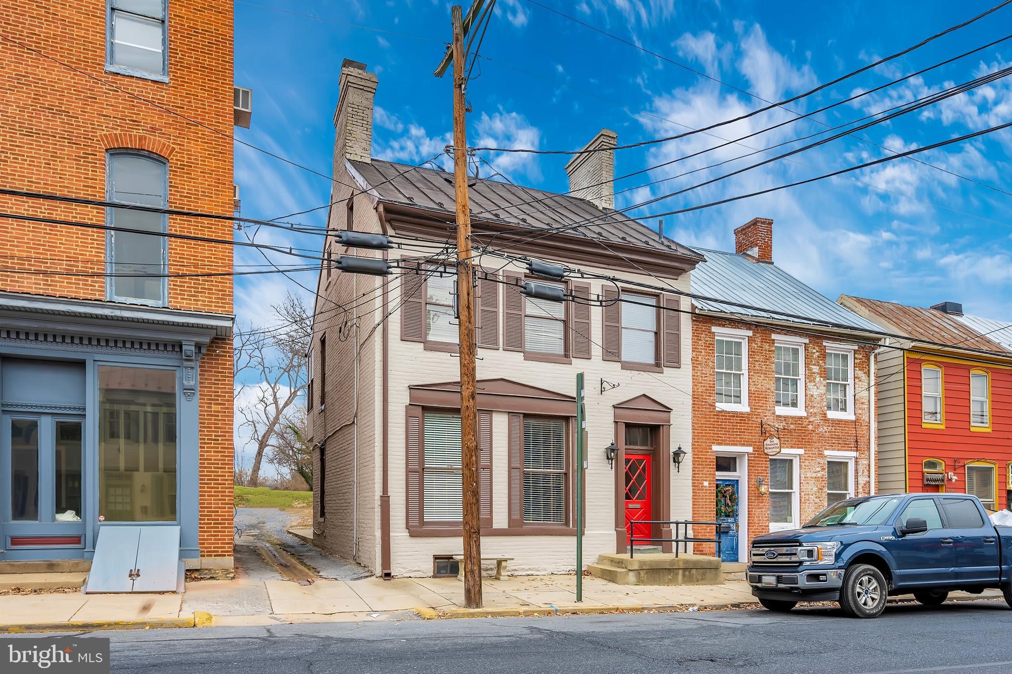 Excellent downtown Frederick location and ready to move in to this beautifully renovated three level property. Renovated from top to bottom yet keeping the historic charm. Property boasts hard wood floors throughout, granite counter tops, stainless steel appliances. This 2264 SF property is zoned DB and has many possible uses. This property features two private rooms on the upper level, with a full bath and tons of storage, the completely private 3rd floor has endless possibilities such as large private office or conference room. The basement has a built in area with sink as well as lots of storage.