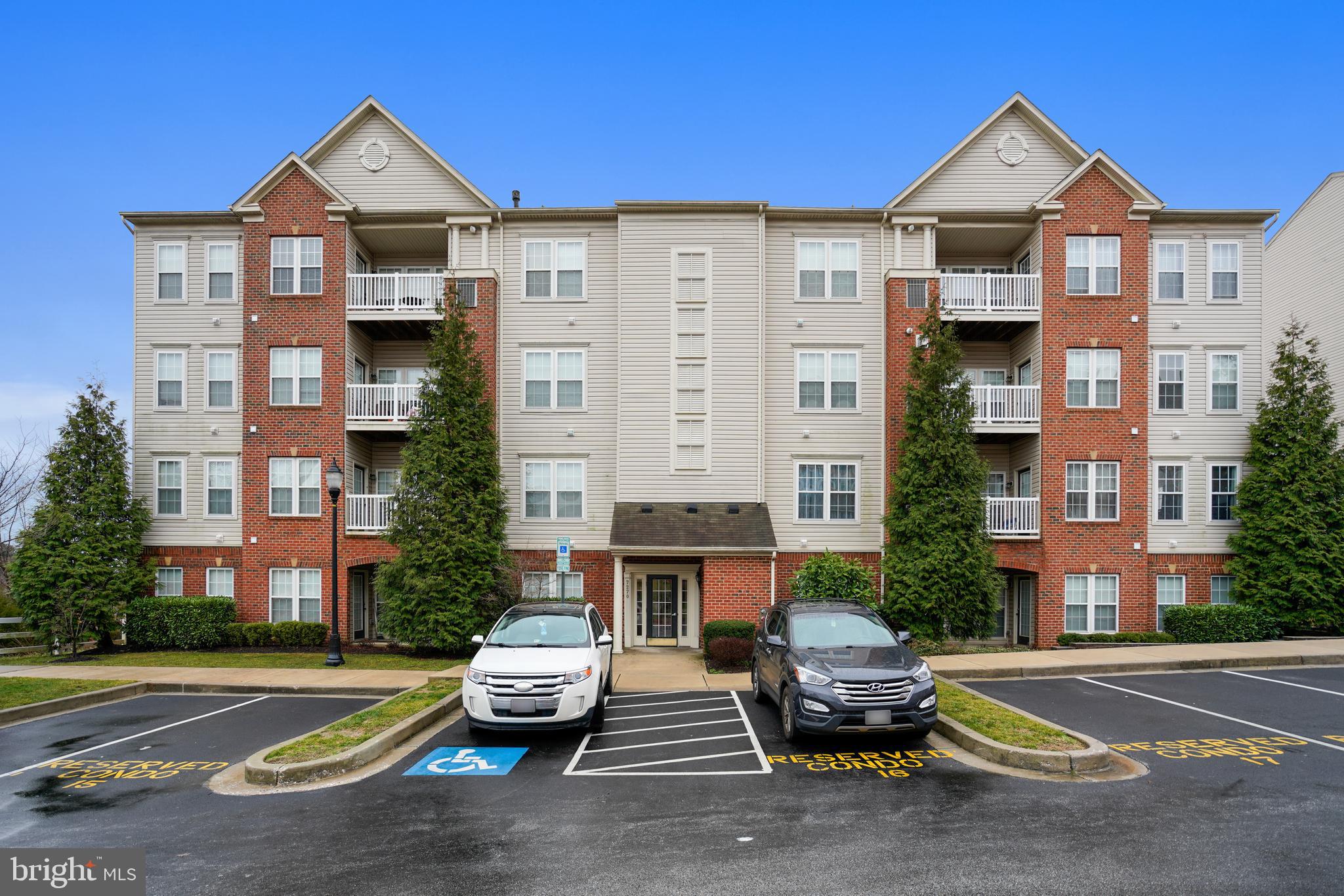 NOW IS your opportunity to own this majestic rarely available TOP FLOOR 2 bedroom 2 bath Penthouse unit in a well-cared for elevator building in desirable Elkridge. The high soaring ceilings greet you as you enter your own spacious, private sun filled penthouse with a beautiful open floorplanEnjoy a carefree lifestyle with all outside maintenance and lawn work taken care of for you. Even the water and sewer costs are covered. You have the convenience of a full size washer and dryer right in the unit as well as 2 reserved parking spaces out front.Huge attached master bedroom suite features its own private garden bath and large walk in closet The 2nd bathroom is accessible from the hall and the second bedroom for added convenience. This breathtaking home features gas cooking and economical gas heat and has an alarm system and fire sprinkler system for added safety. The unit is equipped with high end carbon monoxide and smoke detectors with 10-year warranty and voice capability in case of an emergency. Located in desirable Howard County with close proximity to BWI, Arundel Mills and Columbia malls, downtown Baltimore, AMTRAK, grocery stores, Elkridge Library, Elkridge Elementary and Elkridge Landing Middle School, Walgreens, gyms, Patapsco State Park, Rockburn Park and Gulf Course, and much more make this unit very valuable for the next owner and/or investor. No age restrictions!