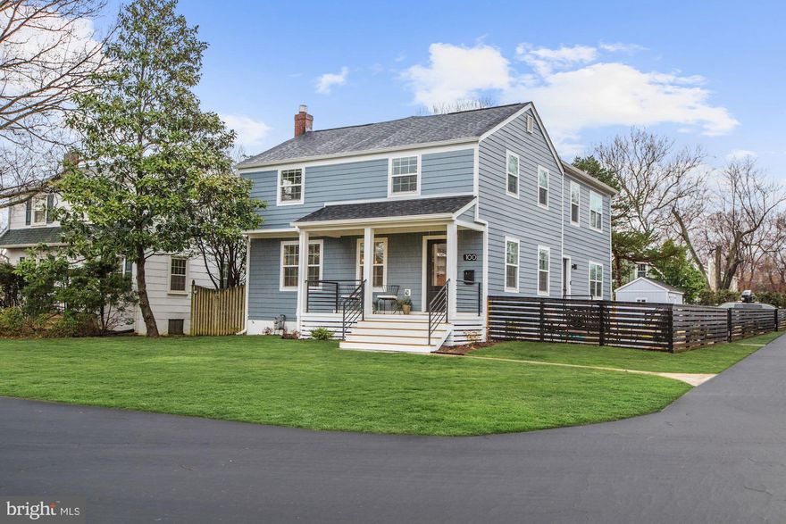 100 Pershing Drive South is located on a quiet street in the heart of Arlington, Virginia. The foyer features gleaming hardwood floors and high ceilings. To the left is the open concept kitchen equipped with Quartz countertops, large island with counter seating, a wet bar featuring a Shiplap backsplash with an additional sink and wine fridge, ample custom shelving, pantry, gas stove, stainless-steel appliances, a sleek and modern oven range hood, a subway tile backsplash, instant hot water in the French door refrigerator, crown molding, recessed lighting, and a dining area where a gorgeous light fixture dazzles above. The living room features a powder room, a large coat closet, hardwood floors, crown molding, recessed lights, a side door to the fenced-in side patio and backyard, and a rear door leading to the back porch. Four bedrooms are on the upper level including the master bedroom flooded with natural light with a large walk-in closet and luxury en-suite bath.