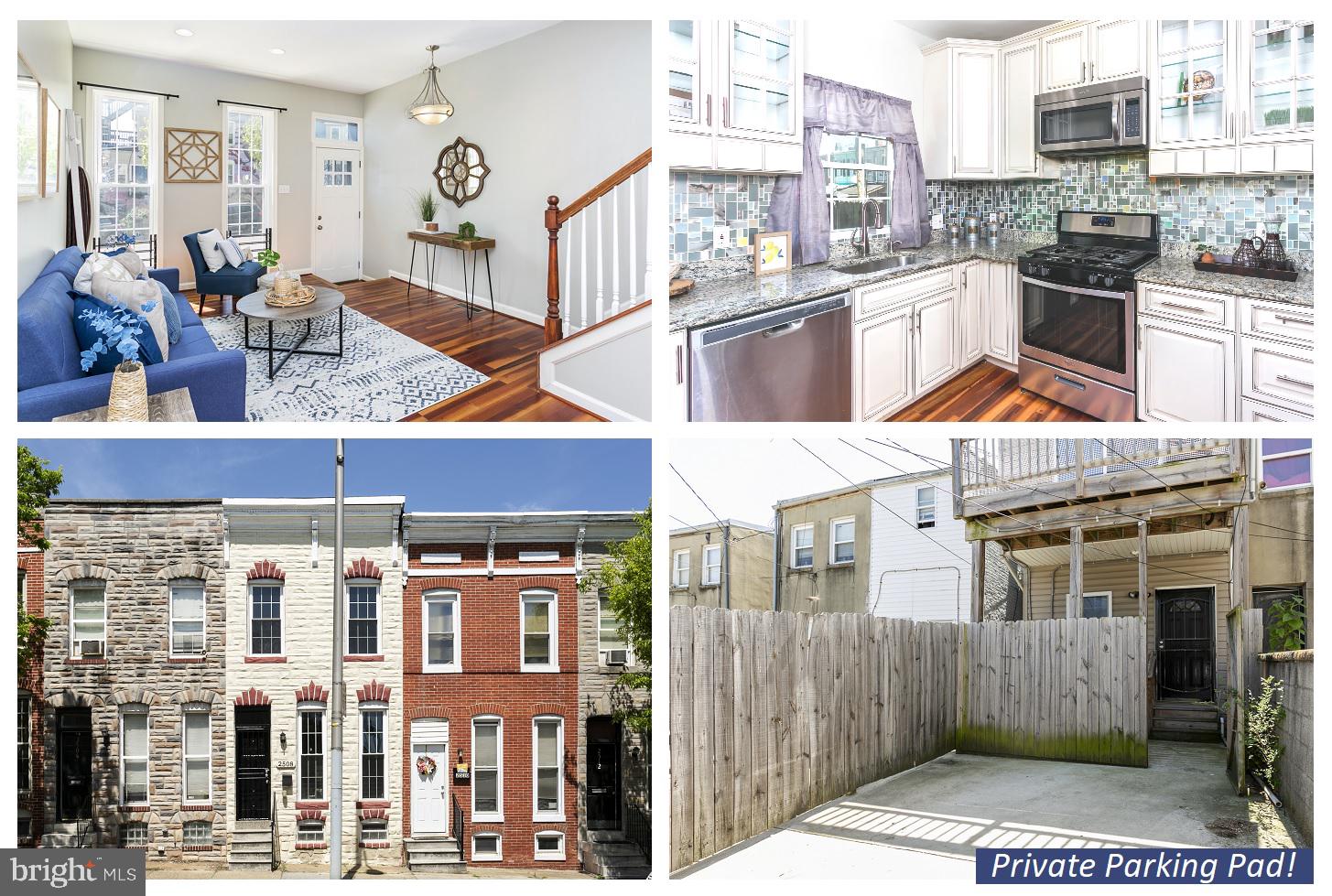Now is your chance to experience City living at its absolute best! This show-stopping, fully renovated Patterson Park home exhibits three finished levels, three spacious bedrooms with private full bathrooms, a gourmet kitchen, exclusive rear patio, large deck, and a rear parking pad, and is supremely located just two blocks from one of the City’s largest parks, Patterson Park, and just minutes to shopping, dining, and commuter routes! As you open the front door, you will be instantly wowed by the hardwood floors, detailed tray ceiling, recessed lighting, and entirely open floor plan which easily accommodates a huge living room, separate dining space, and gourmet kitchen. Speaking of kitchen – it’s sure to impress with its expansive granite countertops, 42” cabinets (including two glass display cabinets), stainless steel appliances, modern tile backsplash, and built-in wine rack. While you’ll enjoy cooking for yourself at home, you won’t hesitate to invite friends and family – you have plenty of space, a convenient half bathroom on this level, and can even dine al fresco as your enclosed rear patio is just a step off the kitchen! When you’re ready to relax, either of the two second floor suites will surely suffice with their private full bathrooms, ample closet space, and abundant natural light. The finished lower level boasts a third bedroom, full bathroom, and additional living space – use it for a den, home theater, home office, home gym, full guest suite…the sky’s the limit! With all this home offers, you may never want to leave! But, if you do – you can walk just two blocks to Patterson Park where you can take full advantage of its 133 acres of green space featuring walking paths, biking paths, tennis courts, skating rink, dog park, and so much more! Or, jump in your car which can be parked in your private rear parking space and drive just 10 minutes to The Shops at Canton Crossing which has more than 30 shops and restaurants and includes a Harris Teeter grocery store and Target! Location is within the Live Near Your Work (LNYW) boundaries - inquire about a $5,000 grant to purchase this home! Low property taxes! What are you waiting for? This home won’t last long; schedule a showing today!