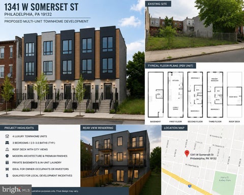 Vacant Land For Sale - 1341 W Somerset Street<br/> Philadelphia County, PHILADELPHIA, PA 19132