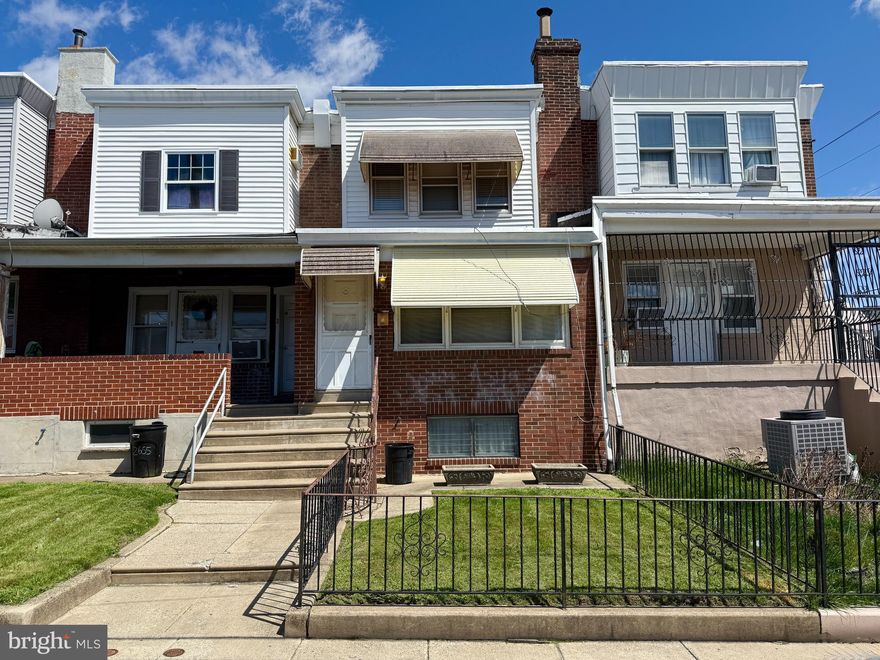 Welcome to this spacious Row/Town Home on a very wide 2-way street in the Elmwood Park section of Southwest Philadelphia! This property is located only a couple of blocks away from the LARGE & BRAND NEW Amazon Distribution Center! Take advantage of the opportunity before it's gone! This Property has 3 Bedrooms, 1 Full Bathroom, enclosed Front Porch, attached garage, fenced in driveway that can fit up to 2 cars & fenced in Backyard! This property has plenty of natural lights to help save on energy! Enter into a good sized enclosed front porch! Then you'll enter into a spacious living room with carpets extending all the way through to the nice size dining room. (Underneath the carpets are original hardwood floors!) There is a Kitchen with wood cabinets & laminate floorings, as well as a bump out that can be used as a breakfast nook. Upstairs features 3 good sized bedrooms with ample closets! All of 2nd floor has hardwood floors all throughout! Main Hallway Full Bathroom on 2nd floor has tile floors, ceramic tile walls, single vanity, toilet & tub! There is a partially finished basement that is very spacious for storage or used as a family room! Property is being sold in strictly AS-IS Condition! Items inside will not be removed from the property prior to Settlement. What you see is what you get in the property. Rents around this area are about $1,300-1,600/month. Why rent when you can own this home for much less than the rents around the area? Septa bus / trolley stops & public transportation are easily accessible in the area! Septa bus / trolley stops & public transportation are easily accessible in the area! Close to supermarkets, stores, gyms, restaurants, parks and minutes from Penrose Plaza Shopping Center! Easy access to all major highways! Minutes away from Philadelphia's International Airport, Philadelphia's Auto Mall, Drexel University, Saint Joseph’s University (formerly known as University of the Sciences in Philadelphia), University of Pennsylvania, Center City, Sports Complex, Xfinity Live Entertainment & Penns Landing! PRICED VERY COMPETITIVELY TO SELL!! GREAT for First-Time Homebuyer who can put in some sweat equity or Investor!!! Get an offer in quickly before it's gone! Many First-Time Homebuyer's Programs available that can help you save! Available mortgage financing w/ very low down payment & potential lender's grant up to $8,000!! Limited Time Offer Only!!! Ask me how! ***INCLUDES 1 YEAR American Home Shield HOME WARRANTY