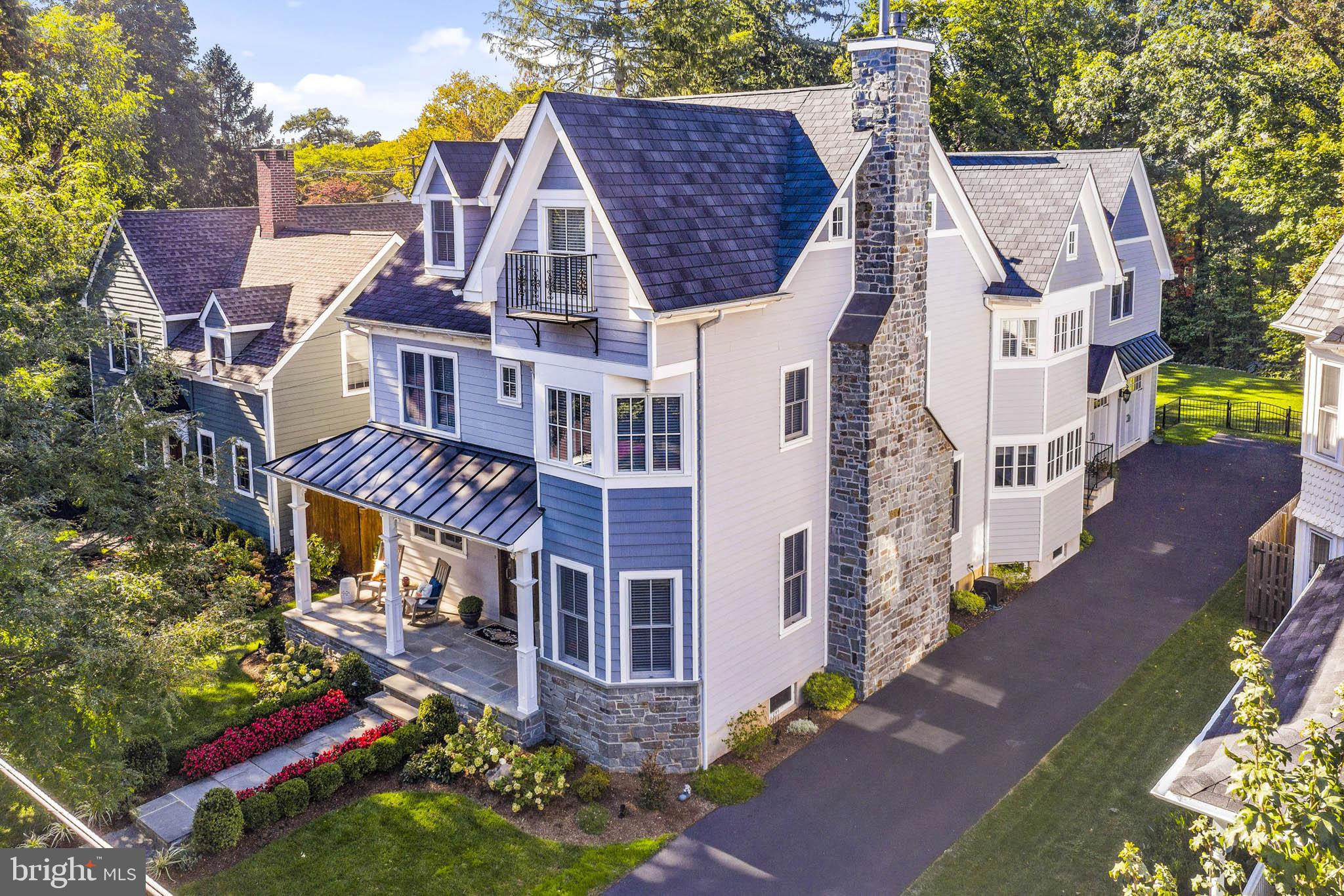 A rare opportunity for a custom built home on a premier street in Doylestown’s cultural district. Surrounded by the Mercer Castle (a Smithsonian Affiliate Museum), the renowned Michener Art Museum, a tranquil labyrinth, the scenic Doylestown Golf course, quaint shops and wonderful restaurants (great open air dining) – this beautiful Victorian style home boasts over 4500sq ft of living space. Sitting majestically on one of Doylestown’s most sought after streets, the professionally landscaped walkway invites you to a beautiful porch – perfect for a morning cup of coffee, an evening cocktail or watching the world go by. Open the gorgeous leaded glass door and step inside a contemporary style first floor. This light and bright spacious main floor welcomes you with rich hardwood floors, high ceilings and an abundance of windows. A reading nook is gracefully situated in the charming front bay window. Curl up by the cozy fireplace accenting the living area. Enjoy romantic meals or family dinners in the intimate dining area. The gorgeous gourmet kitchen features a Wolf range, custom inset wood cabinets, a Jennair refrigerator, endless Superwhite Quartzite counters and lots of natural light! The handsome built-in china cabinet provides additional storage space. Enjoy the outdoors and lots of sunshine all year long in the breakfast area. A beautiful French door makes access to the private side stone patio very easy. A large walk in pantry is located off the kitchen along with a second powder room for this main level. A mud room and large closets keep everything neat and tidy. The elevator shaft is located here (currently being used as a storage closet.) Two sets of stairs lead up to the second floor. An impressive and large 21 x 23 family/game/flex room features lots of windows and a high vaulted ceiling . This can be an ideal space for home learning, home office, in-law, au pair space – so many possibilities! (See virtually staged options). The master bedroom ensuite is a complete retreat space measuring 14 x 35 with his and hers walk-in closets, a fireplace and a bay window, it doesn’t get much more romantic than this! This master suite also includes a luxurious bathroom with a claw foot soaking tub, the classic beauty of Carrera marble, and an extra large shower with multiple shower heads including calming rain shower head. Down the hall are two additional bedrooms both with double closets and a second full bath. The 2nd floor laundry room, laundry tub and a large double closet is light and bright. The 3rd floor consists of a large and beautiful 4th bedroom with an extra large closet and private bath. This architecturally interesting 3rd floor with alcoves and angled ceilings is reminiscent of the charm of a Victorian style home yet with all the modern day comforts. The large landing on this 3rd floor is a perfect area for virtual learning space, home office, hobbies, or an au pair suite. The floored attic provides additional storage space. The partially finished basement is also light and bright and features an office area as well as high ceilings, a workshop area and a heated storage area ready for finishing. The two car garage features extra high ceilings with hanging shelving for extra storage space. The driveway fits up to an additional 6-7 cars – prime parking for a boro location. The serene fenced backyard features an adorable all cedar shed and is accented by an abundance of trees. This home is incredibly well maintained with additional recent improvements: new exposed aggregate sidewalk; 3 zoned HVAC; professional landscaping including lighting; barely 6 years old; egress window in basement, abundant storage on all floors and of course the elevator shaft. A beautiful house, a great location – come and experience today!