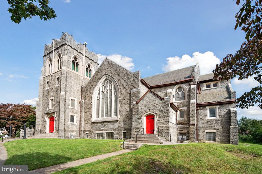 Exclusive sale of 111 & 201 E Tabor Road, a 27,358 +/- SF Church and 4,800 +/- SF Tudor Style House,
located in the Olney section of Philadelphia. The first church called “St. James Meeting House” began on this property in 1818 as an “unassuming stone structure with but one room” and developed over time into the magnificent 27,358 Square Foot Church it is today. The Church and House run from North Water Street to Ella Street and the property includes a parking lot for approximately 20 vehicles just off of N Water Street.
Both buildings are listed as contributing properties on the Philadelphia Historic Register. The property is well located just off of Rising Sun Avenue near Jefferson Einstein Hospital, Andrew J. Morrison School, and is across the street from Olney Elementary School. There is an existing cemetery on the site. This opportunity is ideal for many institutional owner users such as churches, schools, non- profit organizations, etc.