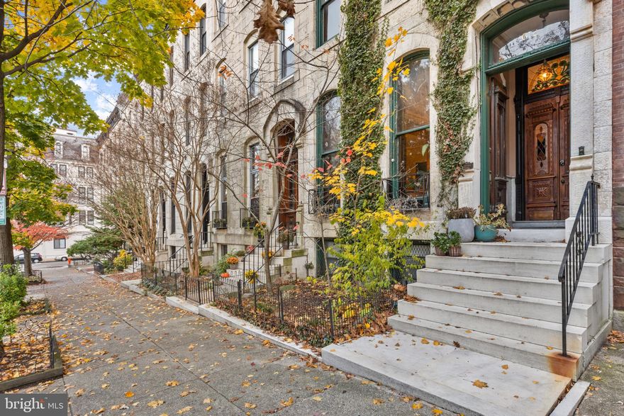 The finest home in Bolton Hill, 1612 Park Ave is now ready for its next lucky owner. This truly grand 5 bedroom, 5.5 bathroom home sits directly across from Median Park which provides lush greenery and serenity.  One of the most unique and perfectly kept homes, you’ll be amazed when you see the natural light gleaming off of the stunning zebra-striped hardwood floors and magnificent stained glass and woodwork adorning this home.  The floorplan is original yet remains open and welcoming, the epitome of functional elegance. You’ll be dazzled by the highly coveted original fireplaces, ceiling medallions and ornate mirrors that are a classic theme for a Bolton Hill home. One of the most peaceful areas of the home is the kitchen, situated at the rear of the main level, provides plenty of eat-in space and is wrapped in floor to ceiling windows overlooking the private back patio and 2 car parking pad (with electric car charging station).  You’ll love the new stainless steel appliances, hidden pantry and half bathroom off of the  kitchen. The current owners have made many updates (full list available in disclosures) all while keeping the historic features fully in-tact so buyers get the best of both, history and modern updates. One of the best features is the fully finished basement with rear entrance, full kitchen, full bathroom, bedroom and washer/dryer. It’s the perfect in-law suite! Upstairs you will find 4 large bedrooms plus additional sitting rooms and walk-in closets on both upper levels. The primary suite features a spa-like bathroom with double sinks, separate jetted tub and standing STEAM shower with multiple shower heads. You’ll also love the covered rear porch off of the second floor rear bedroom, perfect for gardening and just enjoying the peaceful outdoors. Finally the top floor offers the same spacious layout as the previous with charming details at every turn. If you’ve been dreaming of Bolton Hill mansion, now is your chance to own a beautiful piece of history all within walking distance to fabulous restaurants, shops, theaters and conveniently located near Penn Station/Light Rail/ MARC for easy access to DC.  You really must see this home in person to really grasp the true beauty and art that this home embodies. Trust me, you will NOT be disappointed. Schedule your private tour today!