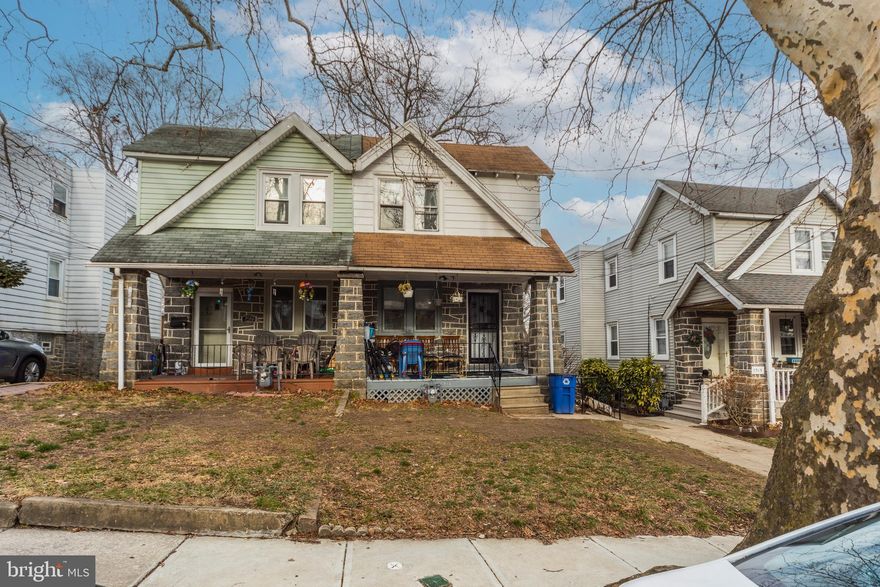 Large twin house with finished basement, rear deck, and one-car garage. first-floor living room, dining room, and newer kitchen. There is a large private backyard, with additional land  (city-owned) that creates an inviting atmosphere. Both bathrooms have been updated. From the kitchen, the back door leads you to the deck. The house has been updated. The newly finished walkout basement has an updated bathroom (2023), one additional bedroom, the open space hall can be an office or family room, and a laundry area. Upstairs master bedroom, two generously sized 2 bedrooms, located on a quiet tree-lined street. This property may be located in an area where PNC can offer a $7500 lender credit to the buyer.  There are no income restrictions for this credit, and it’s NOT a repayable grant or 2nd the family.. Additionally, this house is situated in a desirable neighborhood. This home is close to schools, public transportation, shopping, and dining. Its prime location ensures easy access to Center City, making your commute a breeze. This home combines comfort, style, and convenience in a desirable setting.