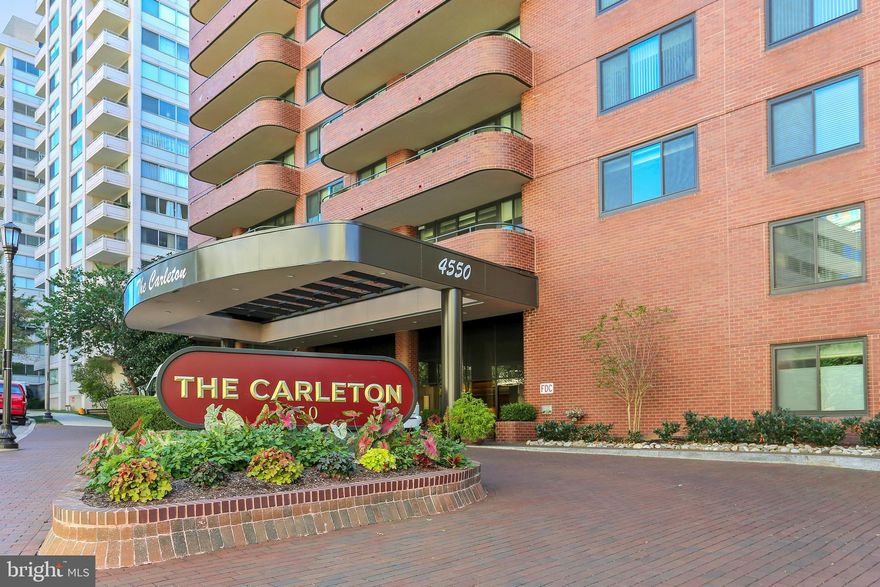 Welcome Home-This is a rare opportunity to own a 950 sq. ft, one bedroom condo in Friendship Heights, Chevy Chase, MD, at The Carleton. The spacious floor plan features an eat-in kitchen with desk area,  large living/dining area, renovated kitchen with under mount cabinet lighting and renovated bathroom with walk in shower in addition to lots of closets thru out. There is a washer/dryer in unit, hardwood floors in living/dining area, carpet in large bedroom, one assigned parking space, storage bin, and an outdoor, ground floor, living space. All windows were replaced less than two years ago. Building amenities include a fitness center with locker room, shower and sauna, heated outdoor swimming pool, party room, lending library, card room, fiber optic TV reception, front doorman, and 24/7 front desk concierge. Steps to the Metro, shops and restaurants. Pets welcome. This property is an incredible value. Don't miss it.