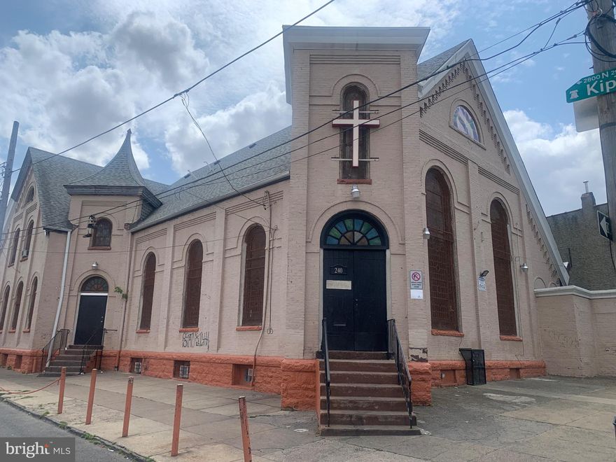 Presenting an exceptional opportunity to own a well-maintained church located at 238-44 E Cambria St, Philadelphia, PA 19134. This remarkable property features a spacious sanctuary, banquet room, offices, kitchens, and bathrooms, providing a versatile space for a range of purposes. The main attraction of this property is the large sanctuary, offering a beautiful and serene setting for religious gatherings or community events. With ample seating capacity, it can accommodate a significant number of attendees. Adjacent to the sanctuary, you'll find a banquet room, perfect for hosting various events, such as weddings, receptions, or conferences. This versatile space provides flexibility in its usage, allowing for customization based on your specific needs. The property also includes well-appointed offices, ideal for administrative purposes or as additional meeting spaces. The presence of kitchens and bathrooms further enhances the convenience and functionality of the facility. Located in a desirable area, this church benefits from its central location, providing accessibility and exposure to the surrounding community. There is potential for expansion or adaptation to suit alternative uses, subject to the necessary approvals. For additional information and to explore the potential of this remarkable property, please reach out to the dedicated listing agent. This is an extraordinary opportunity to acquire a well-maintained church facility with versatile spaces, poised for a range of possibilities. Don't miss your chance to explore the endless potential of 238-44 E Cambria St. Contact the listing agent today for more details.