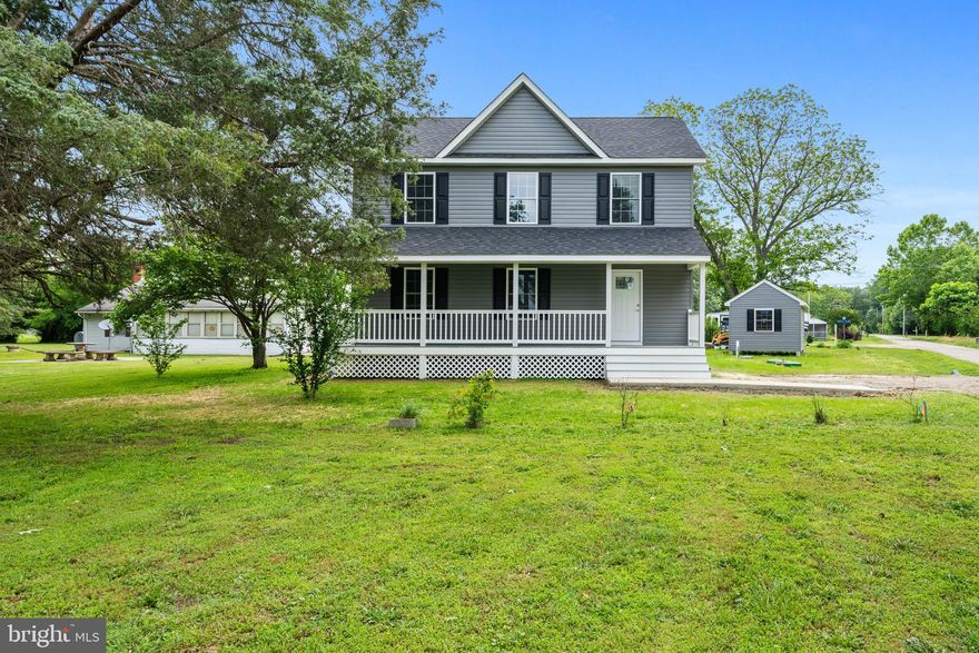 Here's a rare opportunity in Mill Point Shores! BRAND NEW CONSTRUCTION! This custom-built home is ready for its first owners! Enjoy views of the broad Wicomico River from the front porch, under the shade of the pecan tree. Built with your comfort in mind, this home features ceiling fans in nearly every room, with craftsman features, such as the 2-panel round-top interior doors, a custom-finished walk-in closet, and an upper level dedicated laundry room with heavy duty folding counter and built-in cabinets. The kitchen features shaker-style cabinets, stainless steel appliances, granite countertops, a center island with pendant lights. The primary suite has a lovely private bath, soaker tub, separate shower, and granite double vanity. Stylish Luxury Vinyl Plank flooring on the first level, and plush neutral carpet upstairs. A custom banister on the stairway features contemporary metal balusters. A coordinating shed was built outside to meet all your storage needs. Brand new septic system and well. Located on a corner lot in the Mill Point Shores beachfront community, with private beach access. Fun Fact: The word Wicomico is derived from the Native American Nanticoke's, and means "a place where houses are built". Enjoy this newly built home along the Wicomico!