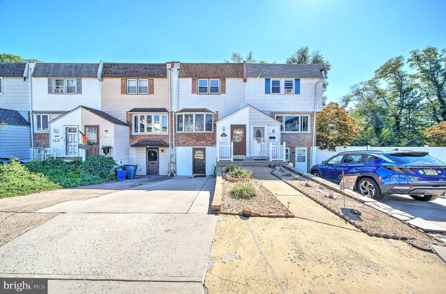 Hurry to see this charming 3-bedroom, 1.5-bath rowhome in the sought-after Morrell Park neighborhood! This well-maintained home offers comfort, convenience, and key system updates, including central air and gas heat (both new in 2022), a newer roof, and a finished basement with a sliding glass door that opens to a private patio and fully fenced yard backing to trees—no homes behind! The eat-in kitchen features a second sliding door leading to a spacious screened-in deck—perfect for outdoor dining or relaxing in any weather. Inside, enjoy generously sized rooms, hardwood floors (some exposed, others under carpet), and an updated full bathroom with a sleek glass tub/shower door, stylish bowl sink, and skylight that fills the space with natural light. Enter through a welcoming foyer with coat closet, leading to a bright bay-windowed living room that flows into a formal dining area—ideal for entertaining. Additional perks include a pantry closet, interior access through the laundry room, driveway parking, and ample street parking, especially around the shared green space in this quiet cul-de-sac. Prime location—close to shopping, dining, public transportation, and major routes including I-95, Route 1, and Street Road. This move-in ready home offers everything you need—schedule your tour today before it’s gone!