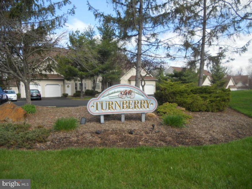 Desirable Turnberry first floor condo in Warrington Township.  Welcome to this two bedroom and two bath condo with a full oversize  one car garage.  Enter into the foyer with a large closet and hardwood floors. The large bright Living Room with a gas fireplace and custom blinds on the Bay window. Dining Room opens to the Eat-in Kitchen with granite countertops, pergo floor, G/D, D/W, Microwave and gas stove, Sliders are in Kitchen to private concrete patio overlooking beautiful grounds. Large closet with washer and dryer are also in Kitchen  The nice size  Master Bedroom has  deep window sills, walk in closet, and a Master Bath with stall shower. The Second Bedroom is nice and bright  with a closet, and a  hall bath.  This condo has lots of storage and in a nice quiet area.  The Association fee covers the Snow removal, lawn maintenance, trash and outside maintenance.  There is a pool with 4 passes in this development. Pets are allowed to 2 -under 35lbs.   Located in beautiful Bucks County. Located near stores and major access roads.  Make an appointment today.  Any questions, contact co-lister.