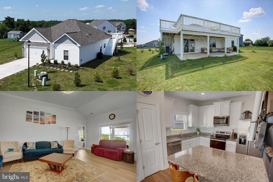 Back on market due to no fault of sellers.  SEE PROPERTY VIDEO TOUR!!!  Talk about a unique property, this is not your ordinary single level ranch/craftsman home.  Only 3 years old, this 3-bedroom, 2 full bath offers a great cul-de-sac location and a fantastic backyard garden and hard-scape area with an overlooking roof deck.  You’ll have the best view in the neighborhood for those evening sunsets, stargazing or overseeing your backyard gatherings.  Entering the front door to the 1,527 square foot interior, you’ll find the foyer area with LVP flooring which flows to a full bath and two fully carpeted bedrooms.  Continuing down the hallway leads to the open concept living/kitchen/dining area with the kitchen offering stainless steel appliances, granite countertops, pantry closet and island.  The dining area features a large horizonal daylight window and sliding doors leading to and providing a view of the rear patio and garden area.  The living room provides ample room for furniture, direct visibility to the kitchen and dining area and a continuation of the LVP flooring.  The carpeted primary bedroom is found off the living room which includes an attached en-suite full bath, granite vanity top and large walk-in closet.  Heading back to the hallway, you’ll find the laundry area as well as access to the 2-car garage.  Combine all of this with a nearly new roof and HVAC system, quiet street, and only 5 minutes to Interstate 70 and you may have just found the single level property for which you’ve been looking!