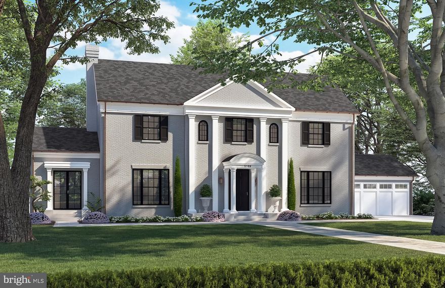 Another totally re imagined property in Spring Valley by Dilan Homes. This classic Georgian revival/center hall colonial sits on a level 13,000+ square foot lot and exudes curb appeal and timeless architectural sophistication. Past the traditional facade, shaded front walk and portico with dual gas lamps you will find a totally renovated and expanded contemporary home without compromise. Almost every room on the main level features excellent indoor/outdoor flow through multiple portals to the front and rear landscaped grounds. Thoughtfully designed for entertaining and modern living, no inch of this 6 bedroom/5.5 bath home has gone untouched. Slated for early Fall delivery this is your chance to move to Spring Valley.