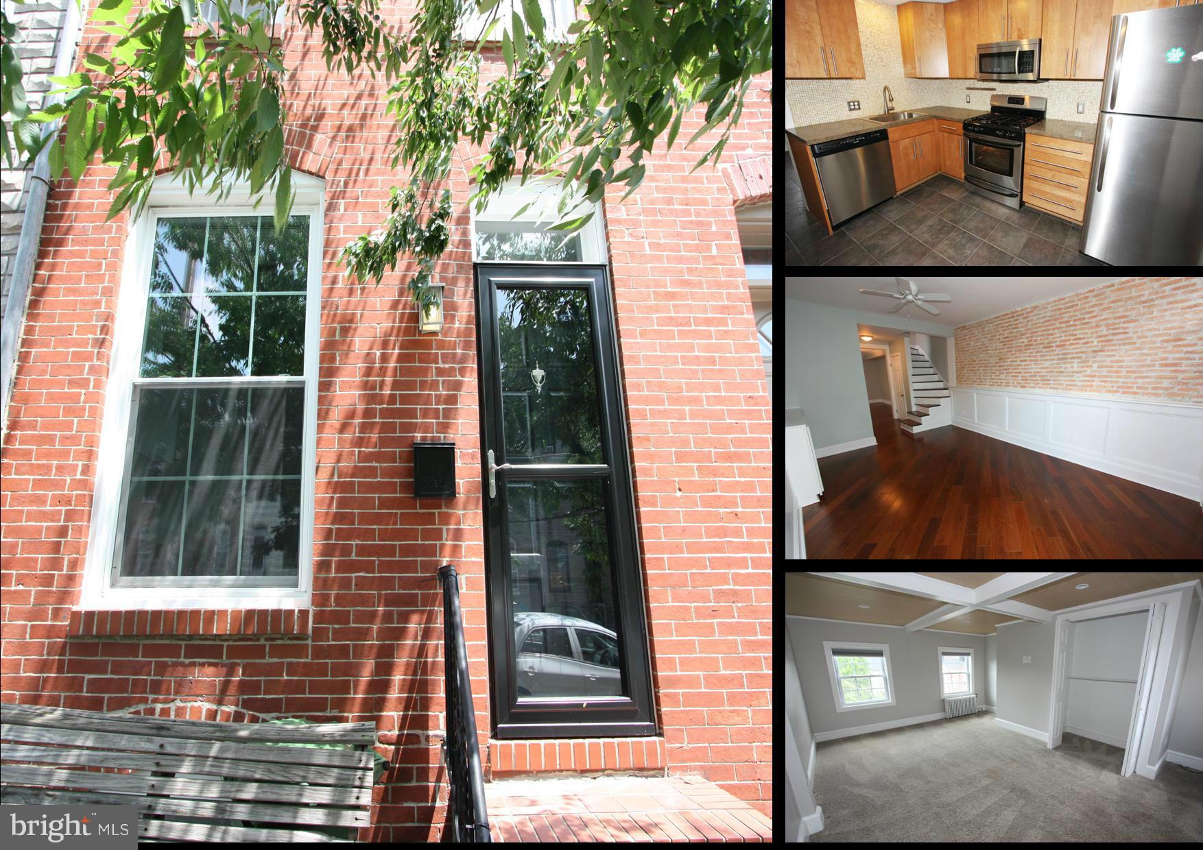 Awesome Upper Fells Point home for rent, in Amazing condition. Spacious countertops & stainless steel appliances in the large kitchen. Separate dining room. Hardwood floors on the main level. Separate laundry room/storage area. Huge bedroom sizes. Central A/C throughout, full size Washer & Dryer, 1/2 bathroom on the main level. Only a 4 block walk to Patterson Park & a few blocks to the waterfront