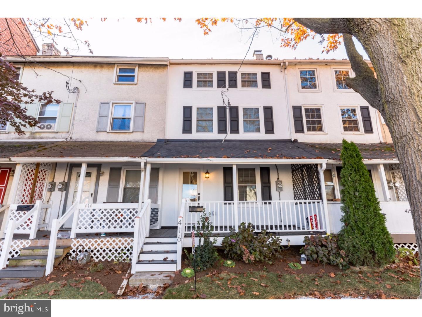 Ready for immediate Occupancy! Just bring your furniture. Completely renovated West Chester borough Townhome. 3 bedrooms 3.5 bathrooms,Brand new front Brick paver walkway, Newer front porch, professionally landscaped. Gorgeous exposed dark Walnut 3/4 thick. hardwood floors- T/o 1st and 2nd floor. Carpeting stairs, and 3rd floor. Exposed brick wall(former chimney) for that Rustic feel. Grohe/Kohler fixtures, Quartz counters, with waterfall in the Island. plenty of closet space. 1st floor (stackable)laundry-or possible pantry. Brand new(Goodman) HVAC- with mini-split system-for the 3rd floor bedroom and bathroom. Updated plumbing, electric. Each bedroom has it's own bathroom. MSTBR(11'5"X 15')(Masterbthrm(7'4"X 7")on(3RD Level)- 2ND BR (12'8" x 12' 3")( 2nd br bthrm(8'3" x 7') 3rd BR (12 X 9'2") Hall Bthrm(8'4" x 7'4")LG- Black appliances. Sliders to Gorgeous rear Premium-Paver patio (16 x 14),landscaped rear yard with new fencing and an access gate to West Chestnut street,additional parking( Seller currently working on additional off-street parking). Easy access to the center of town as well as the East Bradford shopping center, public transportation. 30 year shingle roof. Everything is Azek trim on exterior. Very rare to find 3.5 bathrooms in this price-point.