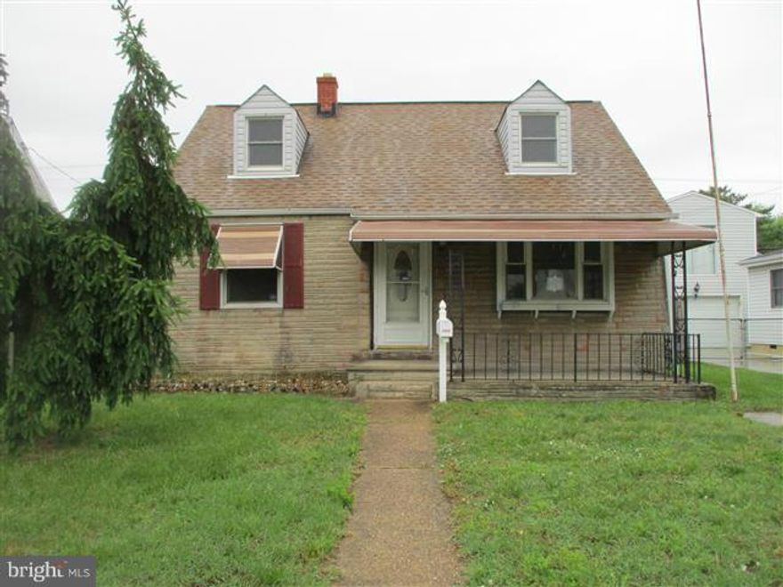 Spacious Cape Cod in Logan Village offers covered front porch, off street parking and huge fenced rear yard. Main level bedrooms and full bath. Upper level has 2 bedrooms . Full kitchen with lots of cabinet space , dining area and living room. Close to schools, shopping and entertainment . Easy access to 95 and downtown Baltimore. Agents view general remarks for contract details.