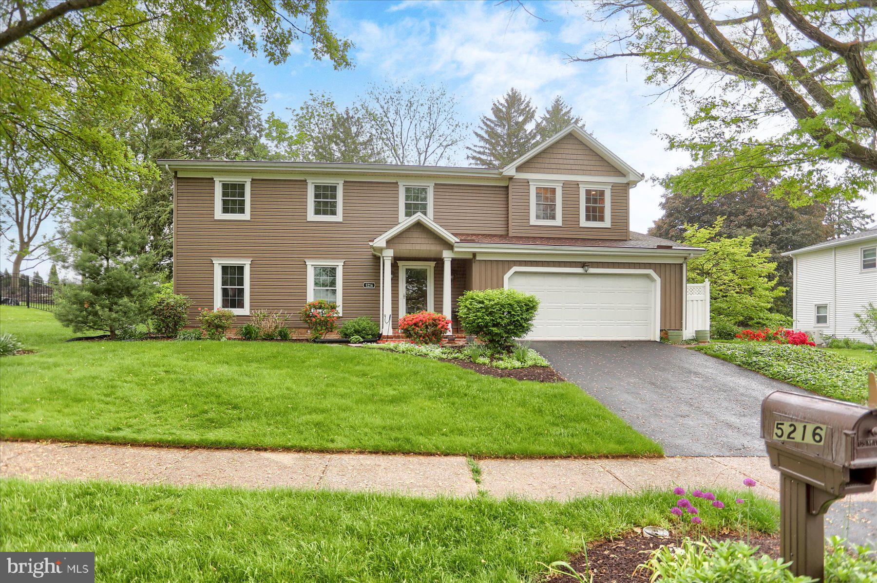 Welcome to this beautifully maintained home in desirable Good Hope Farms neighborhood. Upon entering you'll be greeted by a large foyer with flagstone flooring, leading to a formal living room with hardwood floors and crown molding and formal dining area with wainscoting and crown molding. Next is the renovated gourmet kitchen with granite counter tops, large island with seating and sink , stainless steel appliances and ceramic backsplash and flooring. Enjoy relaxing in the family room with pellet stove and enclosed sunroom with patio doors to the backyard patio. A convenient powder room is located on the main level. A roomy 2nd level with owner's retreat and en-suite full bath with ceramic tiled double shower with seat, double bowled sink vanity, claw foot soaking tub and custom linen cabinet. Huge walk -in closet with custom shelving. There are an additional 3 bedrooms with ample closet space and an updated hall bath with walk-in ceramic tiled shower, double soaking tub and ceramic flooring. The partially finished lower level offers additional living space ideal for recreation room, home office or gym. The laundry is located in the lower level but there are also hook-ups in the closet in the family room on the main level. Relax and entertain outdoors on the large patio surrounded by lush landscaping. Sitting on a tree-lined street, this home is with-in walking distance to schools, plus neighborhood park with pavilion , playground and canoe/kayak creek access. For your peace of mind the sellers are providing a 1 year AHS warranty.