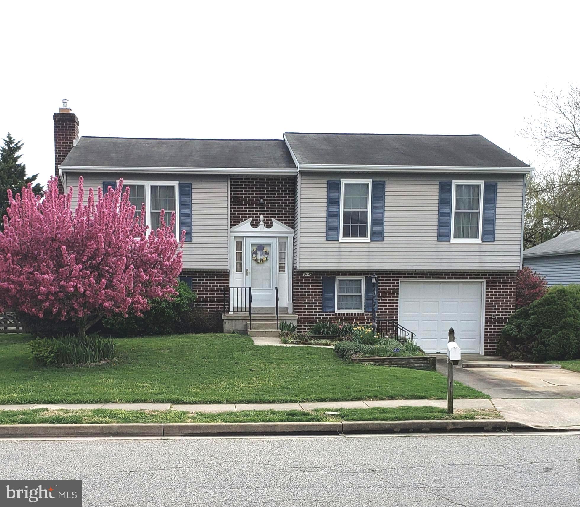 MULTIPLE OFFERS RECEIVED - MO MORE SHOWINGS AFTER 8 P.M. ON WEDNESDAY, JULY 12TH - ALL OFFERS DUE TO LISTING AGENT BY NOON ON THURSDAY, JULY 13TH. FABULOUS PERRY HALL LOCATION - THIS PROPERTY BACKS TO BEAUTIFUL AND PEACEFUL BALTIMORE COUNTY OPEN SPACE!!! OFFERED FOR SALE BY ORIGINAL OWNER - VERY NICELY APPOINTED 3 BEDROOM, 2 FULL BATH SPLIT-FOYER HOME, SPACIOUS ROOM SIZES, FORMAL LIVING ROOM AND DINING ROOM, EAT-IN KITCHEN WITH ATTACTIVE WOOD CABINETRY & COUNTERTOPS, PRIMARY BEDROOM HAS IT'S OWN FULL BATH, 2 MORE BEDROOMS ON THIS LEVEL, FULLY FINISHED LOWER LEVEL FEATURES A FAMILY ROOM WITH A RAISED HEARTH BRICK FIREPLACE OUTFITTED WITH AN EFFICIENT WOOD PELLET STOVE, LARGE 20' X 10' RECREATION ROOM W/ ACCENT LIGHTING AND SLIDERS TO THE OUTSIDE. A LOWER LEVEL ROOM NOW BEING USED FOR STORAGE HAS ROUGHED-IN PLUMBING FOR A FUTURE HALF BATH, UTILITY ROOM IS EQUIPPED WITH A LAUNDRY TUB. ALL WINDOWS HAVE BEEN REPACED - FRONT ARE THOMPSON CREEK WINDOWS - REAR ARE ANDERSEN WINDOWS, DINING ROOM AND RECREATION ROOM SLIDERS ARE ANDERSEN DOORS, GAS HEAT, TREX DECK OFF OF THE FORMAL DINING ROOM MEASURES 19' X 12' WITH PANORAMIC VIEWS OF THE DEDICATED OPEN SPACE BEHIND THE PROPERTY! RELAX ON THE WALK-OUT LEVEL COVERED BRICK PATIO THAT MEASURES 21' X 13' AND WATCH THE FISH IN THE STOCKED AQUATIC POND! 10' X 10' STORAGE SHED, GARAGE MEASURES 28' X 12', CLOSE TO ALL CONVENIENCES! NO HOA FEES! WELL MANICURED COMMUNITY!