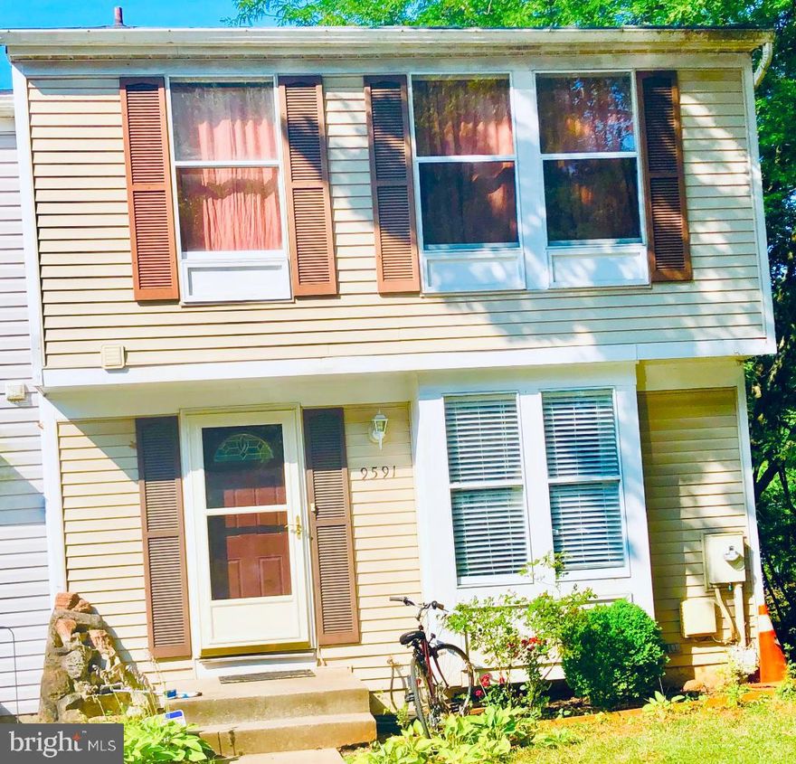 Spacious  End unit 2 bedroom, 2.5 bath end unit town home with huge fully fenced yard backing to trees. The finished walk out basement has a full bath, separate laundry/storage rm, and wood burning fireplace. Great location w/ 2 parking spots directly in front of home. Quite neighborhood easy access to Rt 32, Rt 29 and I-95.