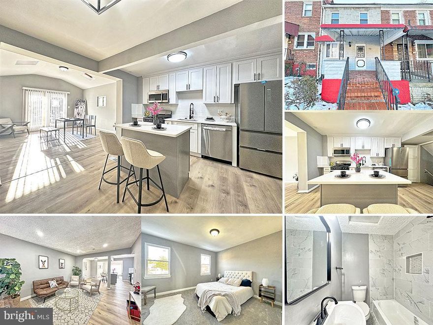 4 bedroom 2 full bathroom home with hardwood flooring throughout. Living room with stylish color of paint, newly finished breakfast area and kitchen. Kitchen with SS appliances, quartz countertops, walk-out to patio. Upper level has 3 bedrooms and full bathroom. Lower level fully finished with modern industrial looking bathroom and a large size bedroom. Fenced in backyard with concrete floor to enjoy the private Summer BBQ party. Great location, many convenient shops near by!!!