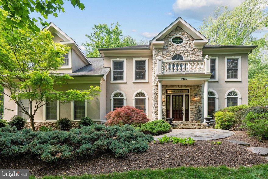 Welcome to 3222 Navy Drive – A Rare Gem in the Heart of Dartmoor Woods!
Set on a beautifully landscaped 1.17-acre lot in the highly desirable Dartmoor Woods community, this elegant BAILEY model offers nearly 4,000 square feet of finished living space above grade (nearly 6000 sq ft of total finished living space), with timeless curb appeal and quality craftsmanship throughout.  Freshly painted throughout all 3 levels.
Inside, you'll find an inviting layout with 4 spacious bedrooms and 3.5 bathrooms, enhanced by hardwood flooring on the main level, the stairway, and the second-floor landing. Carpet adds warmth and comfort to the bedrooms and the lower-level recreation room, while two fireplaces, including one in the main living area and a three-sided fireplace in the primary suite, create cozy gathering spaces throughout.
The main level offers formal living and dining rooms, a sunlit family room, a well-equipped kitchen with casual dining space, and a private study—ideal for today’s flexible living needs.
Upstairs, the luxurious primary suite is a true retreat, featuring a three-sided fireplace, spacious sitting room, and a spa-like en-suite bath. Three additional bedrooms provide ample room for family and guests.
Enjoy the outdoors from the open front porch or unwind on the 204 sq ft screened-in rear porch, perfectly positioned to take in peaceful views of the wooded backyard.
Additional highlights include a 666 sq ft finished recreation room, a three-bay attached garage (690 sq ft), natural gas forced air heating, a private 4-bedroom septic system, and a stately stucco exterior.
Located within the coveted Navy Elementary, Franklin Middle, and Oakton High School pyramid in Fairfax County Public Schools, and close to commuter routes, Reston, and Dulles Airport, 3222 Navy Drive blends luxury, space, and location in one exceptional offering.