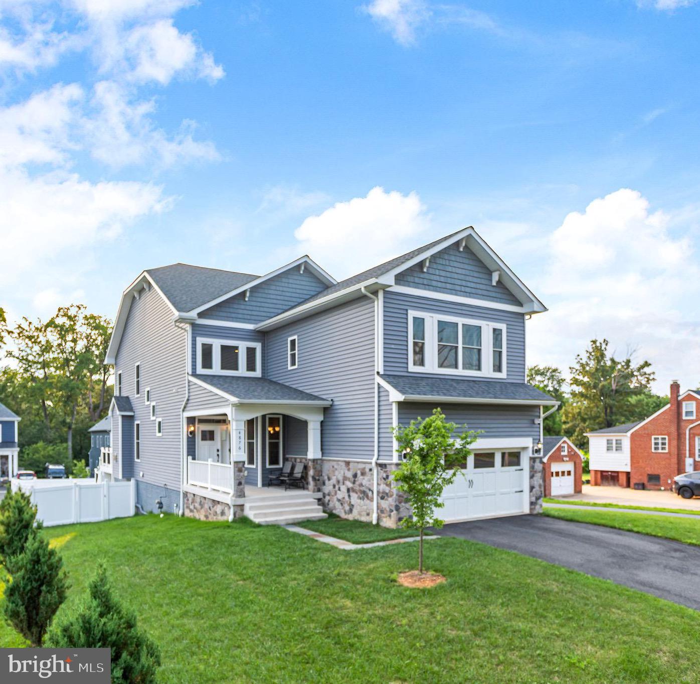 Welcome to this one-of-a-kind custom-built home. Newer construction, completed in 2021. This exquisite home offers nearly 4,500 sq ft of abundant sun filled living space - 5 bedrooms, 4.5 bathrooms, 2-car garage, and a large lower level with full walk-out patio. The kitchen is an entertainer’s dream with designer grade finishes including Quartz Calacatta countertops, custom cabinetry, with 2 ovens including a gas range. The kitchen overlooks the great room with a built-out private deck adjacent to the breakfast nook and a separate dining room that is perfect for hosting your next get together with friends and family. This home is unique with spacious bedrooms and custom designed closet systems installed in each. The large primary bedroom was constructed with vaulted ceilings, large windows, a spacious bathroom, double vanity and a custom walk-in closet. Full size laundry room, with built-in custom shelving, including plumbing for a sink. The lower level is above grade providing great natural light, full size bedroom window and sliding glass door with direct access to the walk out patio and landscape lighting. The lower level can be utilized as an in-law suite and is ready for a secondary kitchen to be installed (all the plumbing and electricity have already been established). Water treatment system and reserve osmosis installed to ensure clean water. Property comes equipped with an interactive security system- cameras and alarms and irrigation system. This backyard is enclosed with a beautiful white fence and solar lighting, with a built-in storage shed under the stairway that has LED lighting and leads directly from the patio space to the deck. This gem is perfectly situated minutes from 395, 495 and 95. Accessible to Washington DC, Old Town Alexandria, Shirlington, Fairfax City and Reagan National Airport. Do not miss this rare opportunity to own this stunning home, hidden inside the beltway. OPEN HOUSE on Saturday (7/26) and Sunday (7/27) from 1-3PM!