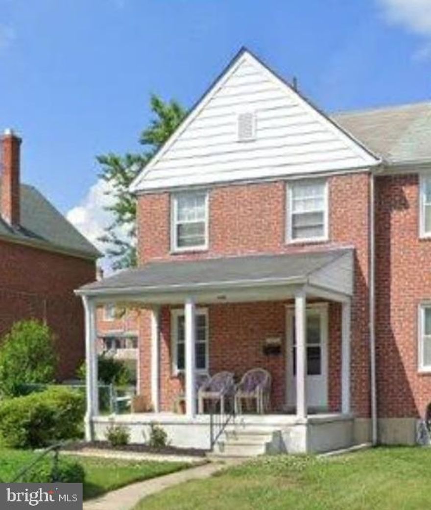 Spacious Colonial, End-of-Group/Semi-Detached Brick Town Home features a traditional floor plan, 3 Bedrooms, 1.5 Bathrooms, partially finished Lower Level,  new roof, and  backyard.  Great potential for an investor or owner-occupant. Main Level features: formal Living room and Dining Room, and Kitchen.  Upper Level features: 3 Bedrooms and full Bathroom.  Lower Level features: Family room , Utility room and 1/2 Bathroom  Conveniently located near major commuter routes, shopping, and public transportation. Great opportunity to add value in a well-established Baltimore neighborhood.