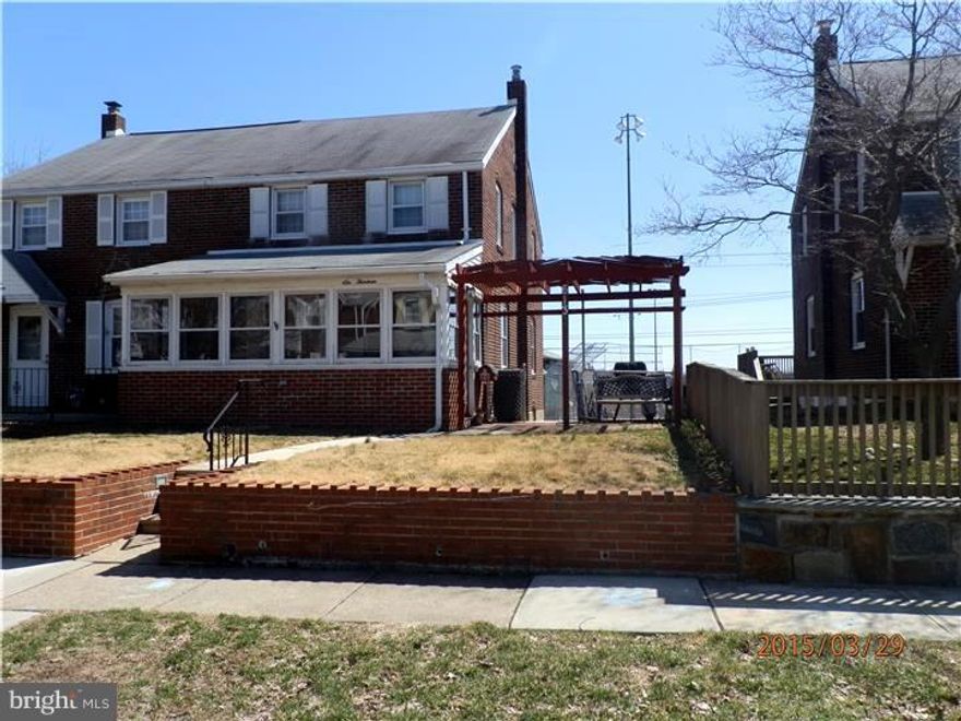 Charming and Well Maintained Ready-To-Move In,Semi-detached Twin in Leedom Estates. Updates Throughout, Including The Newly Remodeled 2015 Kitchen and Dining Room! Gorgeous Granite Counter Tops, With French-White Slow Close,Wood Cabinets, Stainless Steal Appliances,Complimentary tile back-splash and floors. Enter through the attractive sun-room/enclosed porch,to the spacious Living-room. Up-Stairs Offer 3 bedrooms and 1 full Bath. On the lower level enjoy the semi-finished basement offering you great additional finished space, for playroom,office or workout room while still having the workshop area, washer/dryer area. The gas heater is relatively new installed in 2009, and the Bradford hot water heater was installed in 2011. A one car attached garage along with two additional parking spaces in the back of the house. Ample backyard space with well maintained landscape around the  home and a quaint exterior patio space off the front of the house as well. If your looking for a turn key property that has been very well maintained....HERE IT IS!