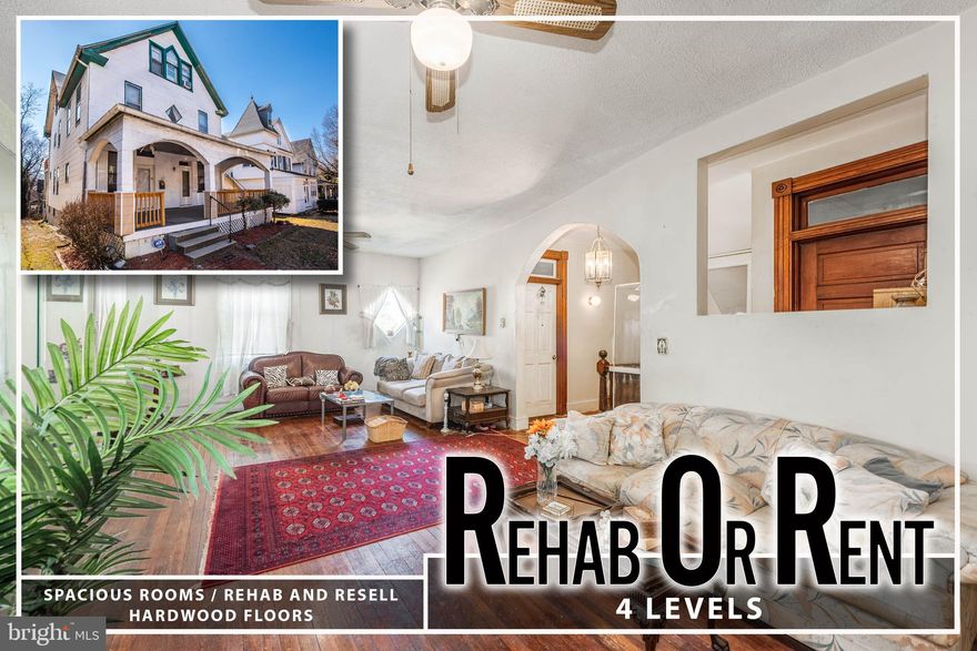 Welcome to this spacious 2 unit Colonial home with over 2,800 sq. ft. of living space spread across 4 finished levels. Offering an abundance of room, this property features 7 generously sized bedrooms, 3.5 baths, and 2 kitchens, providing endless possibilities for multi-generational living or rental income. The home boasts beautiful hardwood floors throughout, adding to its charm and character. Enjoy relaxing on the covered front porch or the rear second-level deck. With some updates and renovation, this home is perfect for someone looking to either resell or rent. A great opportunity to create your dream home or investment property! Sold As-Is