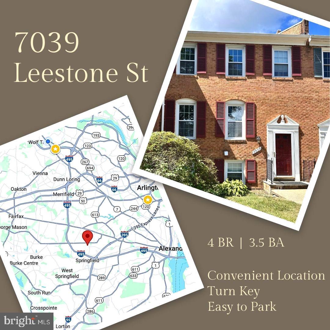 This beautiful North Springfield 3 Bedroom | 3.5 Bathroom | Finished Basement | Fully Fenced townhouse is just minutes away from I-395 , I-495, I-95, and the VRE as well as grocery stores, and Lake Accotink! 2025 upgrades and renovations include new LVP flooring and carpet, Kitchen cabinets, Quartz countertops, and kitchen stainless steel appliances, recessed lighting, toilets, and fresh paint throughout. This split level home is ideal for split living. The Main Level offers a spacious  open layout.  The sliding door in the kitchen leads to the patio for easy runs to the grill or snippet of herbs in the urban garden.  Walk in and go downstairs to the fully finished basement complete with a large family room, an extra room that can be used as a bedroom or office, and full bath. Or go to the third floor which features 3 bedrooms and 2 full baths. And don't worry about your guests, the Leewood community has ample visitor parking with no tags required. Roof is 2018, HVAC 2020, water heater 2023, and windows 2024. Come see this move-in ready home for yourself!