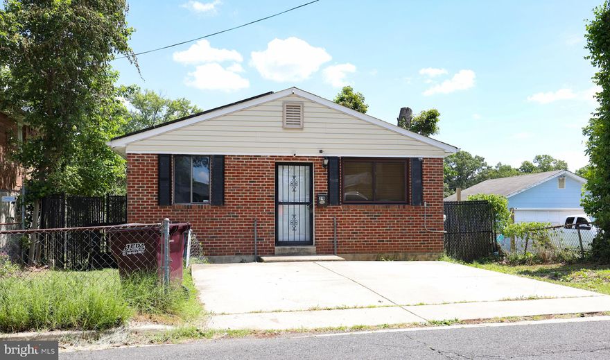 3 bedrooms and 2 baths Rambler in need of tender loving care.  Has good bones for discerning  buyers, it is very livable and is walking distance to the Capitol Heights metro.