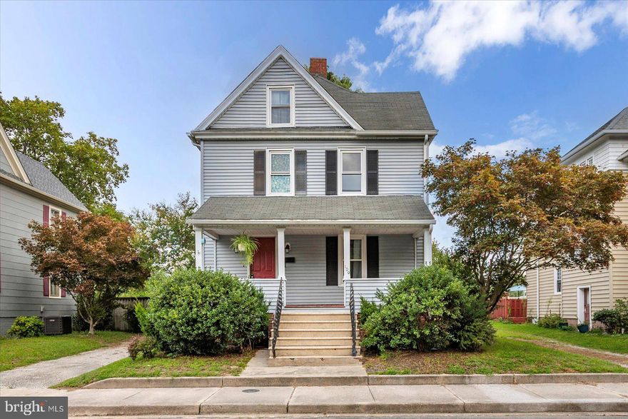Charming and spacious early 20th-century home in the heart of Salisbury's Newtown–North Division neighborhood. This well-maintained property offers over 1,400 square feet of living space, featuring three bedrooms, one and a half bathrooms, and a bonus room perfect for a home office or hobby space. Inside, you'll find original pine hardwood floors, tall ceilings, and updated systems throughout, blending original character with modern function. The large front porch, mature landscaping, and off-street parking add convenience and character. Located just blocks from downtown Salisbury, dining, parks, and the riverwalk. Home is sold with a transferrable home warranty through American Home Shield.