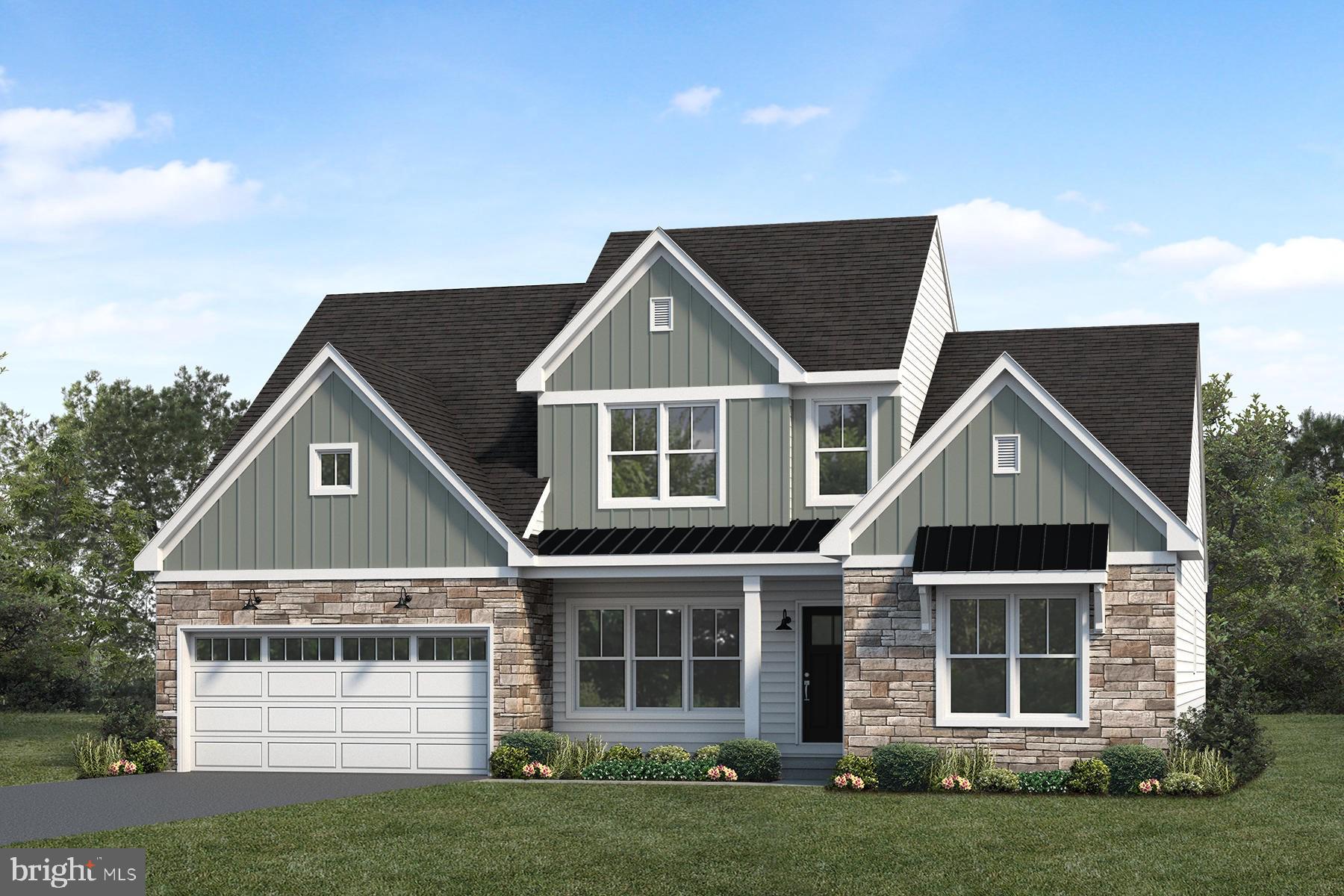 UNDER CONSTRUCTION – AVAILABLE THIS WINTER: This thoughtfully designed 2-story home with a first-floor owners’ suite features an inviting front porch and a grand 2-story foyer and family room. The 2-car garage opens to a spacious mudroom complete with a built-in bench seat and laundry room access. Stylish vinyl plank flooring flows throughout the main living areas with a carpeted study to the front of the home. A formal dining room to the right of the foyer stands out with a beautiful accent painted tray ceiling. The kitchen, well-appointed with stainless steel appliances, quartz countertops, a tile backsplash, and large island and pantry, opens to a sunny breakfast area with access to the rear patio. Adjacent to the kitchen is the bright family room warmed by a gas fireplace with floor to ceiling stone that makes a stunning focal point in the room. The spacious owner’s suite on the first floor includes a private bathroom with a tile shower, double bowl vanity and an expansive closet. On the 2nd floor are 2 additional bedrooms, a full bathroom, and loft space.
