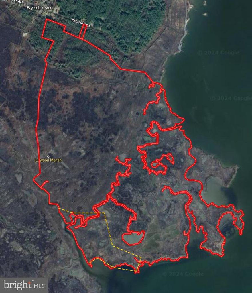 Presenting, Ware Point, Crisfield, Maryland - 601.77+- acres including a 0.77+- acre lot on Calvary Rd,  50+- acres of timber, and the remaining 551+- acres of salt marsh with over 3 miles of shoreline on the Pocomoke Sound and Ape Hole Creek. Please see video. Several creeks provide interior access to the interiors of Ware Point. The estuarine marsh is characterized by the typical flora that being salt hay (Spartina patens) on the high marsh and cord grass (Spartina alterniflora) on the lower parts of the marsh. A complex of 26 salt marsh ponds dominate the landscape of Ware Point. The habitat value of Ware Point is significant both today as it was in the mid-1900s when the Ward Brothers were perfecting their decoy carving craft along Jenkins Creek and the storied marsh known as Lawson Marsh immediately to the North of Ware Point. The salt marsh ponds, together with the complex of creeks and high marsh habitats, provide critical wintering habitat to wintering waterfowl throughout the migratory season. Today, the Pocomoke Sound ecosystem provides quality habitat to the Chesapeake Bay fishery where oysters, rockfish, and red fish are found throughout the depths of Ape Hole and small creeks leading into Ware Point. A conservation easement sponsored by The Lower Shore Land Trust allows you to place non-permanent structures such as sheds, duck blinds, and board walks to provide access and use of the property. Easement is attached herein. The marsh and timber is also accessible through the lot on Calvary Road.  The timber is s a mix of hardwoods and pines, and suitable habitat for whitetail deer and other upland wildlife. On the lot is an old farmhouse of no value, sold "as-is and where-is". Availability of  public sewer and approval for a  well is subject to study by buyer during due diligence.  Electric service to the property also requires approval from the utility company but is currently observable connected to the farmhouse. Quality of service to be verified by the Buyer. See Documents or Listing Agent for plats. Do not enter the property without permission -  property is actively being hunted.