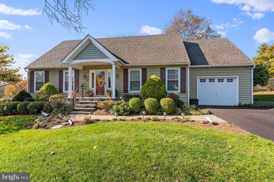 Beautiful cape on a half acre with an attached garage in the great neighborhood of Coventry Farms. No HOA.   A huge addition on the back of the house provides lots of extra space. 2 bedrooms and 2 full baths on the first floor. A huge great room that is the living, dining, and kitchen. The kitchen features a center island, stainless steel appliances, quartz countertops, and undercabinet lighting.  Ceiling fans throughout the house. French doors lead to a large family room.  The primary bedroom is on the main floor and features a huge en suite bath with super bath jetted tub and shower system with body sprays. The huge walk-in closet is attached to that bathroom.  A spacious laundry/mud room off the garage offers plenty of storage.  The main staircase leads up to another bedroom and full bath.  A second staircase leads to another room that could be a  bedroom or an office.    On-demand, tankless, hot water. Professionally landscaped gardens. Fully fenced backyard with lots of privacy.