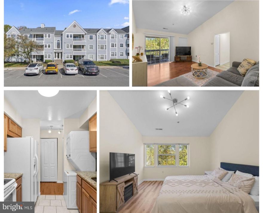 Now Available in Ellicott City!

Welcome to this charming 2-bedroom, 2-bathroom condominium offering 962 square feet of comfortable living space.

Step inside to find gleaming hardwood floors that flow seamlessly from the welcoming foyer—complete with eclectic track lighting and two closets for extra storage—into the sunlit living room. The living room features high vaulted ceilings and a sliding glass door leading to a private balcony with serene wooded views, perfect for relaxing with your morning coffee or evening unwind.

The galley kitchen is equipped with ample cabinetry, a classic white subway tile backsplash, and a stacked washer and dryer for your convenience. Adjacent to the kitchen is a cozy dining area, ideal for casual meals or intimate gatherings.

Down the hall, you’ll find two full bathrooms and two generously sized bedrooms, including a primary suite that boasts vaulted ceilings, a stylish modern chandelier, a separate vanity area, and a private bathroom.

Enjoy access to community amenities including a designated parking space, plenty of guest and open parking, a swimming pool, clubhouse, and a tot lot.

Don’t miss this opportunity to own a beautiful home in sought-after Ellicott City!