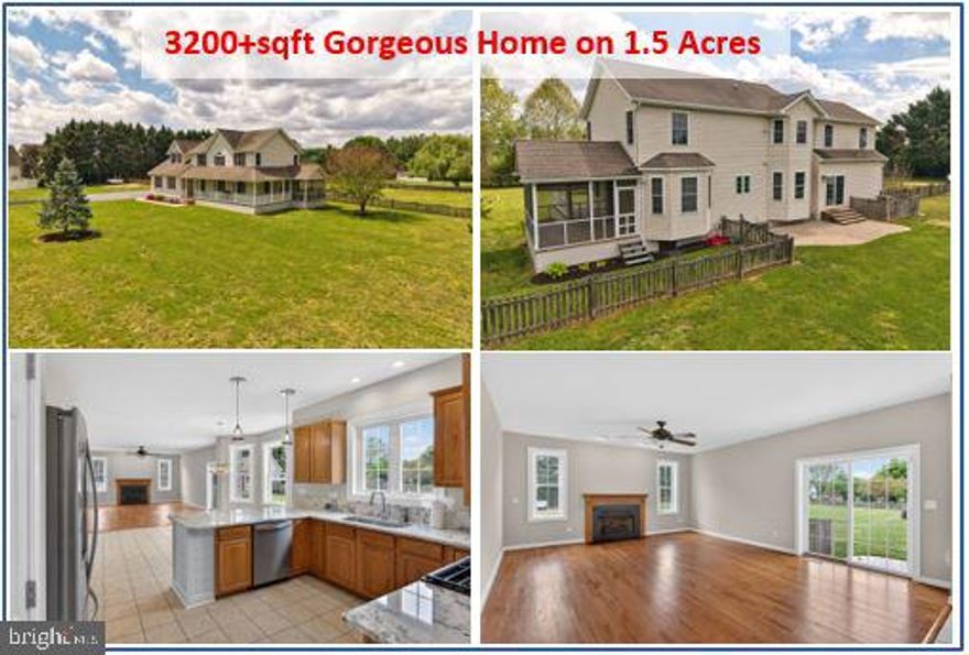 Nestled in a private country setting on 1.5+ acres with no HOA/restrictions, this custom-built colonial is seeking new adventures with a lucky new family. Why wait for new construction when you can move right into this stunning 3200+sqft Centreville estate where comfort, charm, and outdoor living come together beautifully. Let the critters out (or kids) in the huge fenced in backyard & store your toys in the 2 story 12x12 custom shed. Have a home-based business or just need more room? Check out the 20'x20' great room on the first floor. This beautiful home was built by Mike’s custom homes and the original owners have taken meticulous care of it. Recent upgrades include granite counters, flooring, paint, foundation parged/sealed, light fixtures & more.  Other impressive custom features include a 12x14 screened porch, full front porch, alarm system, fiber optic internet, hardwood floors, household humidifier, water conditioner, primary bedroom with huge sitting area and laundry room on 2nd floor, fireplace, sep. office on 1st floor,  raised garden beds, dog kennels with heat and so much more. Top it off with a home warranty and this is what you have been looking for.