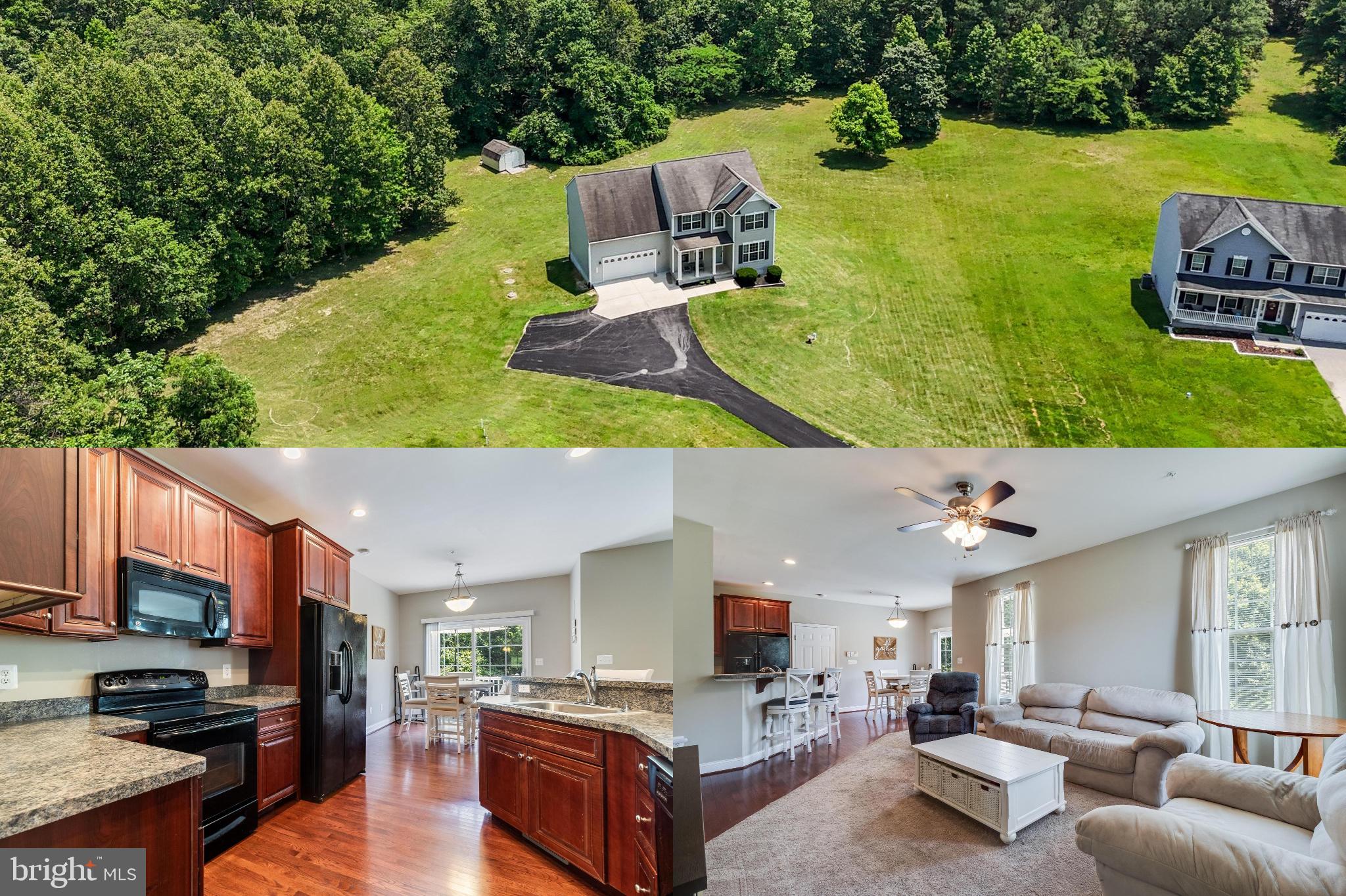 NO HOA!!!!Are you searching for your own piece of paradise in a charming, very quaint subdivision? Look no further—this beautiful Colonial is nestled on 3.26 acres and located at the end of a quiet street which is surrounded by lush, mature trees, offering privacy and tranquility. Pride of ownership shines throughout this meticulously maintained residence.
Step inside to stunning hardwood floors that greet you upon entry. The home features a versatile home office or flex area, formal dining room, family room and a spacious kitchen with 42-inch cherry cabinets and a cozy breakfast area, only steps onto the deck, added in 2022, perfect for outdoor entertaining and relaxing.
Upstairs, you'll find a spacious Owner’s suite with a tray ceiling, new luxury vinyl flooring (2023), two walk-in closets, and a deluxe bath with ceramic flooring, an oversized walk-in shower, and a soaking tub—your private retreat. The three secondary bedrooms are generously sized, and the second-floor laundry area adds convenience.
The walkout basement offers excellent potential for customization, with a three-piece rough-in for a future bathroom and ample space for additional rooms. It features windows that bring in natural light and endless possibilities.
Additional updates include a new basement french door (2025), an outdoor air handler replaced in 2024, and a widened asphalt driveway for extra parking. Located conveniently in Charles county , but only a stone thrown to Calvert, just minutes to the Patuxent River, this home truly offers a peaceful lifestyle in a beautiful setting.