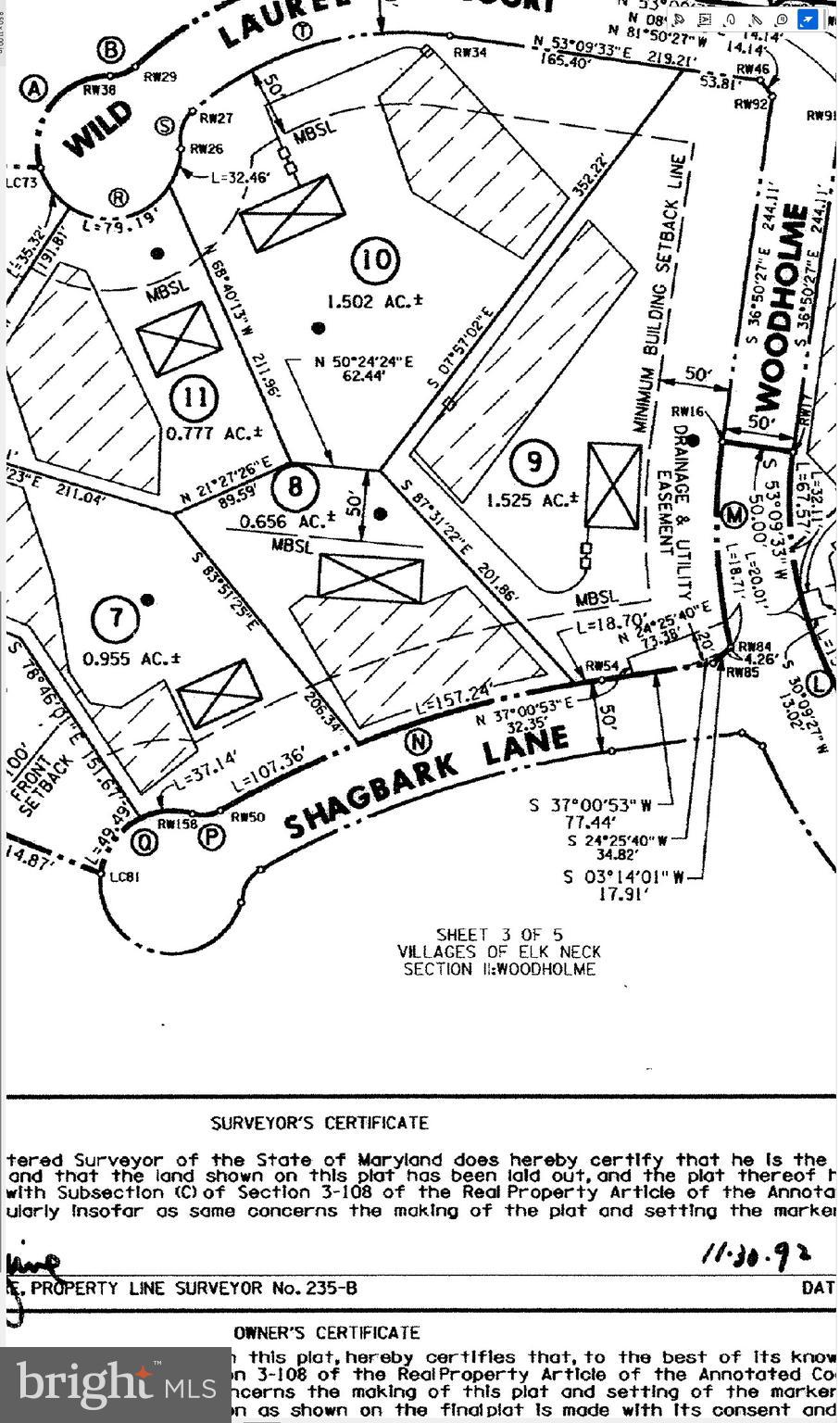 VILLAGES OF ELK NECK WOODHOLME - Land