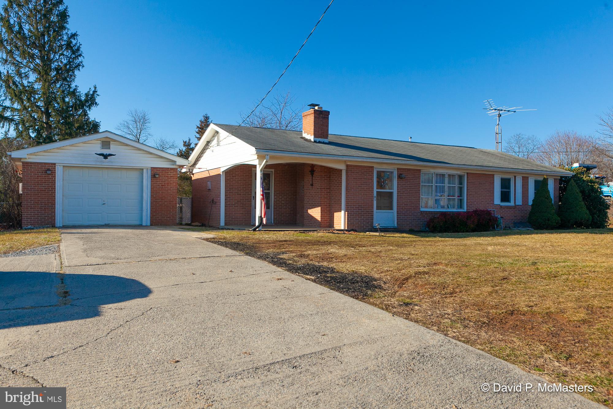 Very nice spacious brick rancher on .80 acre. just over the Jefferson\Berkeley County line. No HOA, fenced in back yard, detached garage, full unfinished basement. Featuring original hardwood floors, new hot water heater, new plumbing and brand new stove top. Bathroom has been completely remodeled.