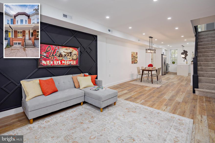 Welcome to 2790 The Alameda, newly renovated porch-front home waiting for the new owner. The main level welcomes you with a formal living room, natural birch LVT floors and a grand staircase, leading into the spacious dining room with an accent fireplace, updated kitchen with solid wood shaker cabinets, quarts countertops and brand new stainless appliances, as well as a newly renovated half bath. Second level features three bedrooms as well as the two fully renovated bathrooms with floor to ceiling  tile, and trendy faucets. Lower level is finished with with brand new carpet and great for the family room or a den. Fenced-in backyard is perfect for family gatherings and cookouts. The deep lot allows for additional parking, without taking away too much of your green space. Buyer to verify the ground rent.