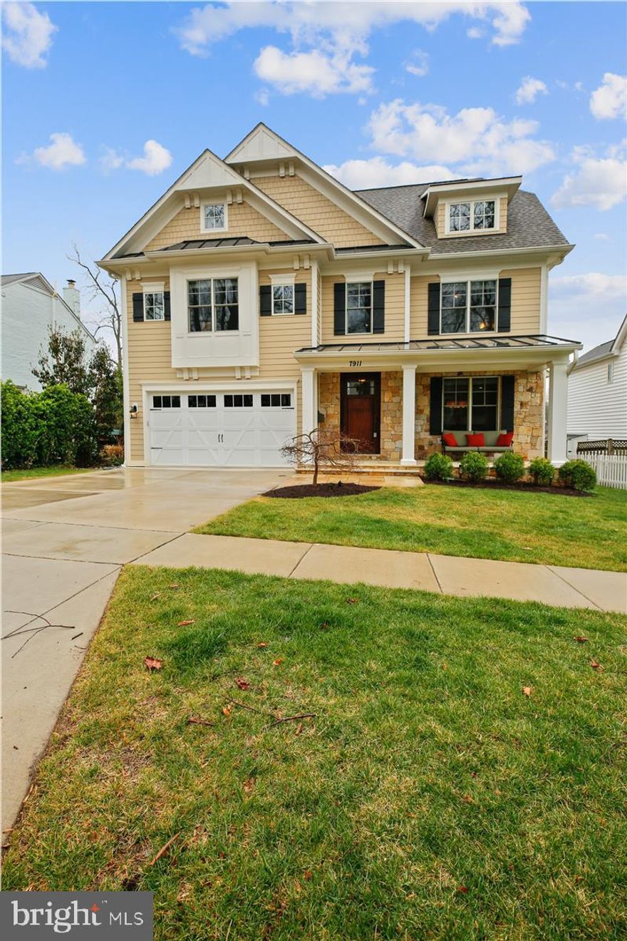 Appointment only. Easy to show. Call Seller.  This gorgeous 9 years young meticulously maintained masterpiece built by award-winning Douglas Construction Group (Best Green Builder – Bethesda Magazine and Maryland Building Industry Association Montgomery County Custom Builder Winner). 4 finished levels, 6 bedrooms, 5.5 bathrooms and over 5,200 sq. ft. Living room, separate banquet size dining room, butlers pantry, gourmet chefs kitchen with top of the line appliances and walk-in pantry, breakfast room, family room with built-ins and fireplace, office, mud room with cubbies. Upper level contains the Master Suite with his & hers’ large walk-in closets and a gorgeous Master Spa Bath. 3 additional bedrooms, 2 full baths, homework/study room with built-ins and laundry room. 4th floor loft with 5 bedroom featuring a walk-in closet and full bath. Finished lower level includes 6th bedroom, recreation room, game room with large dry bar and exercise room. Flagstone front porch, rear deck and flagstone patio that is perfect for entertaining. Freshly painted, hardwood floors on the main level, upper level and loft. Shows like a model home. Attached 2 car garage. This home is close to parks, easy access Downtown Bethesda and so much more. Part of the Bethesda-Chevy Chase High School District. You don’t want to miss this gorgeous sun-filled, desired floor plan home to start making new memories in.